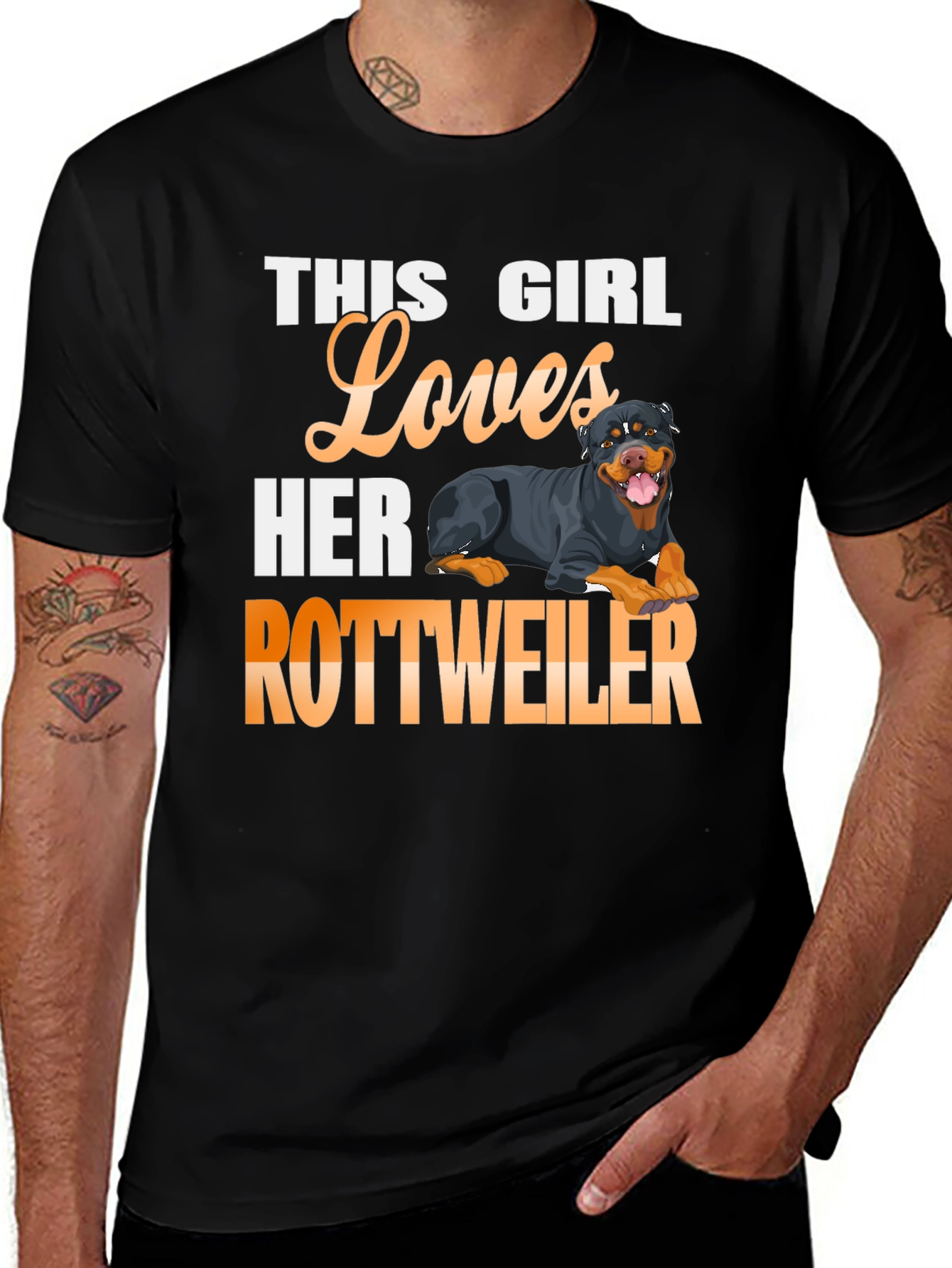 This Girl Loves Her Rottweiler Graphic T-Shirt