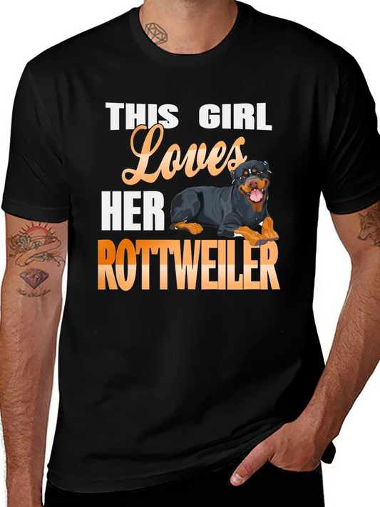 This Girl Loves Her Rottweiler Graphic T-Shirt