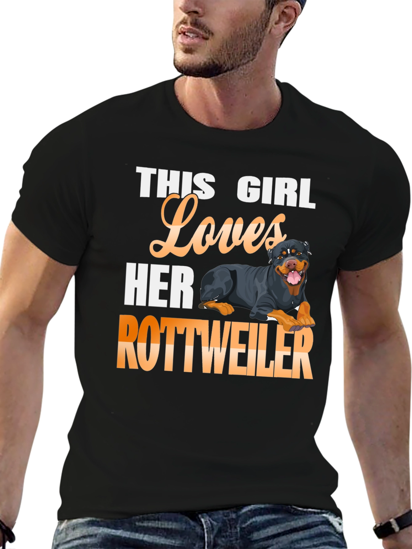 This Girl Loves Her Rottweiler Graphic T-Shirt