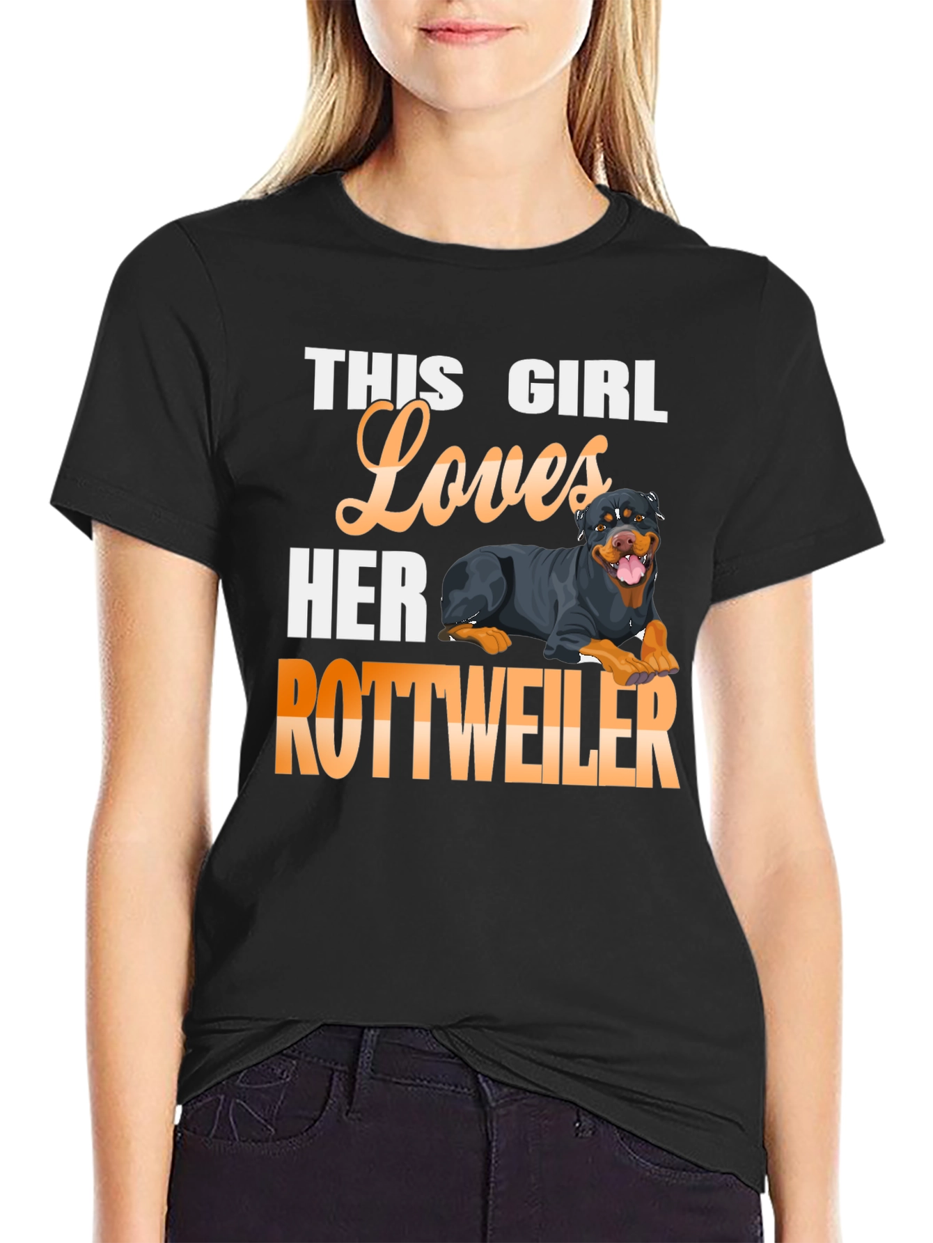 This Girl Loves Her Rottweiler Graphic T-Shirt