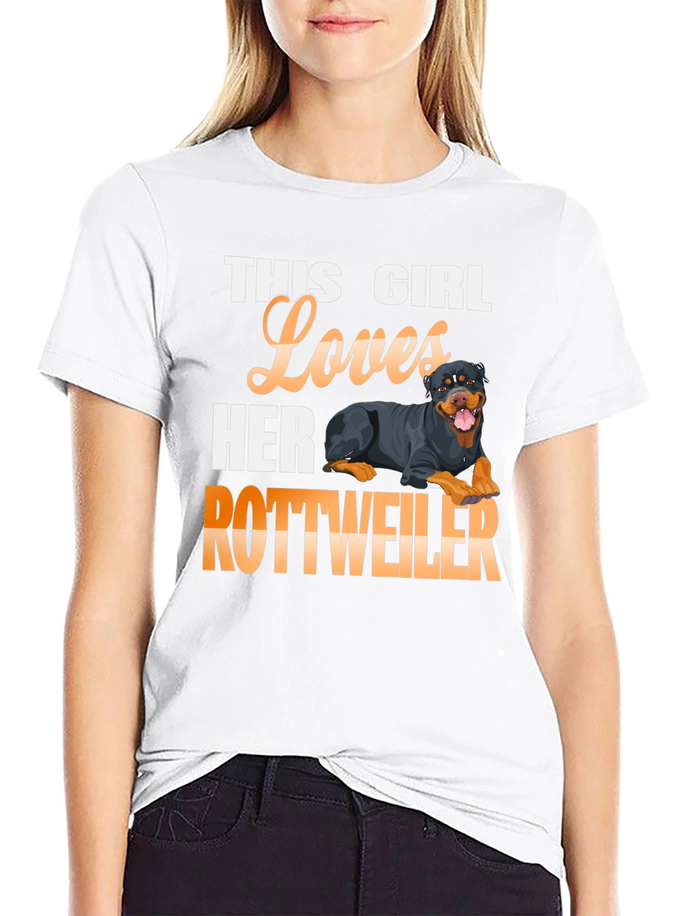 This Girl Loves Her Rottweiler Graphic T-Shirt