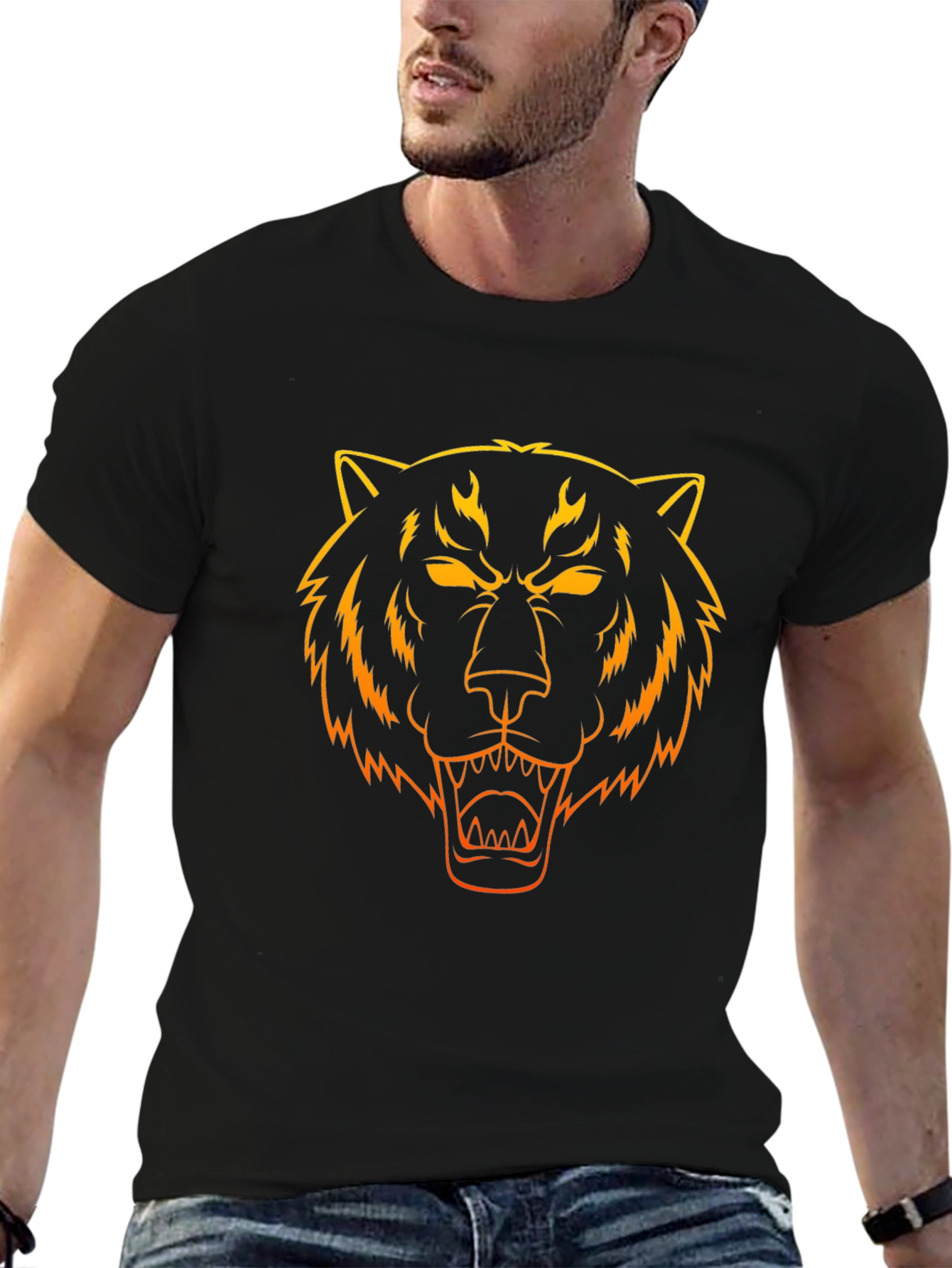 Fiery Tiger Graphic Tee - Bold Style