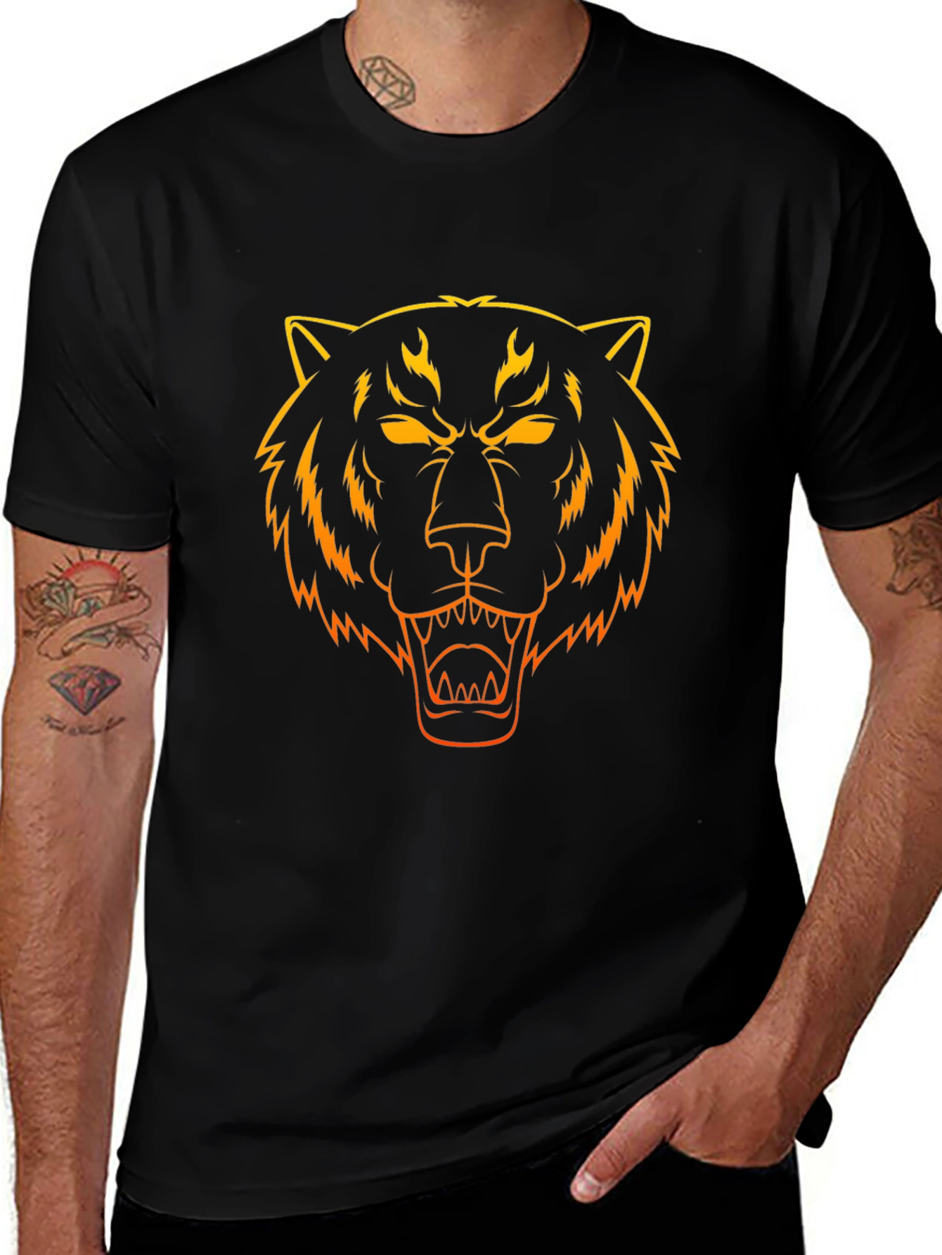 Fiery Tiger Graphic Tee - Bold Style