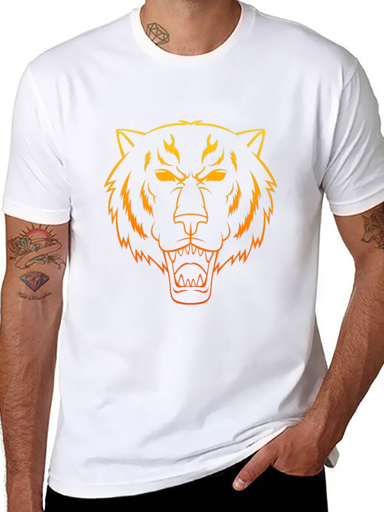 Fiery Tiger Graphic Tee - Bold Style