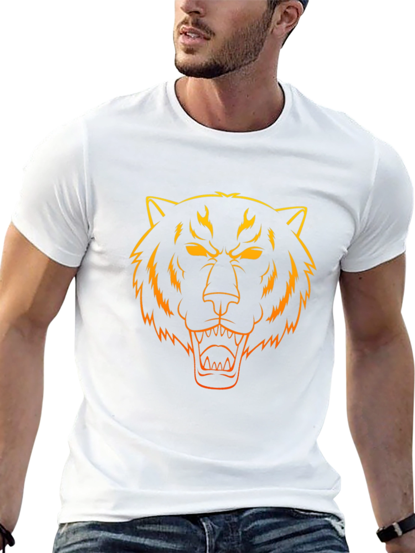 Fiery Tiger Graphic Tee - Bold Style