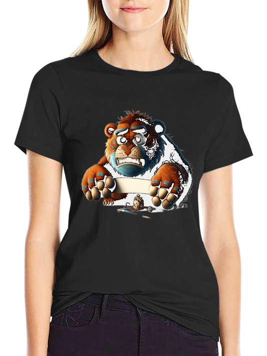 Cartoon Bear Graphic Tee - Unique Print