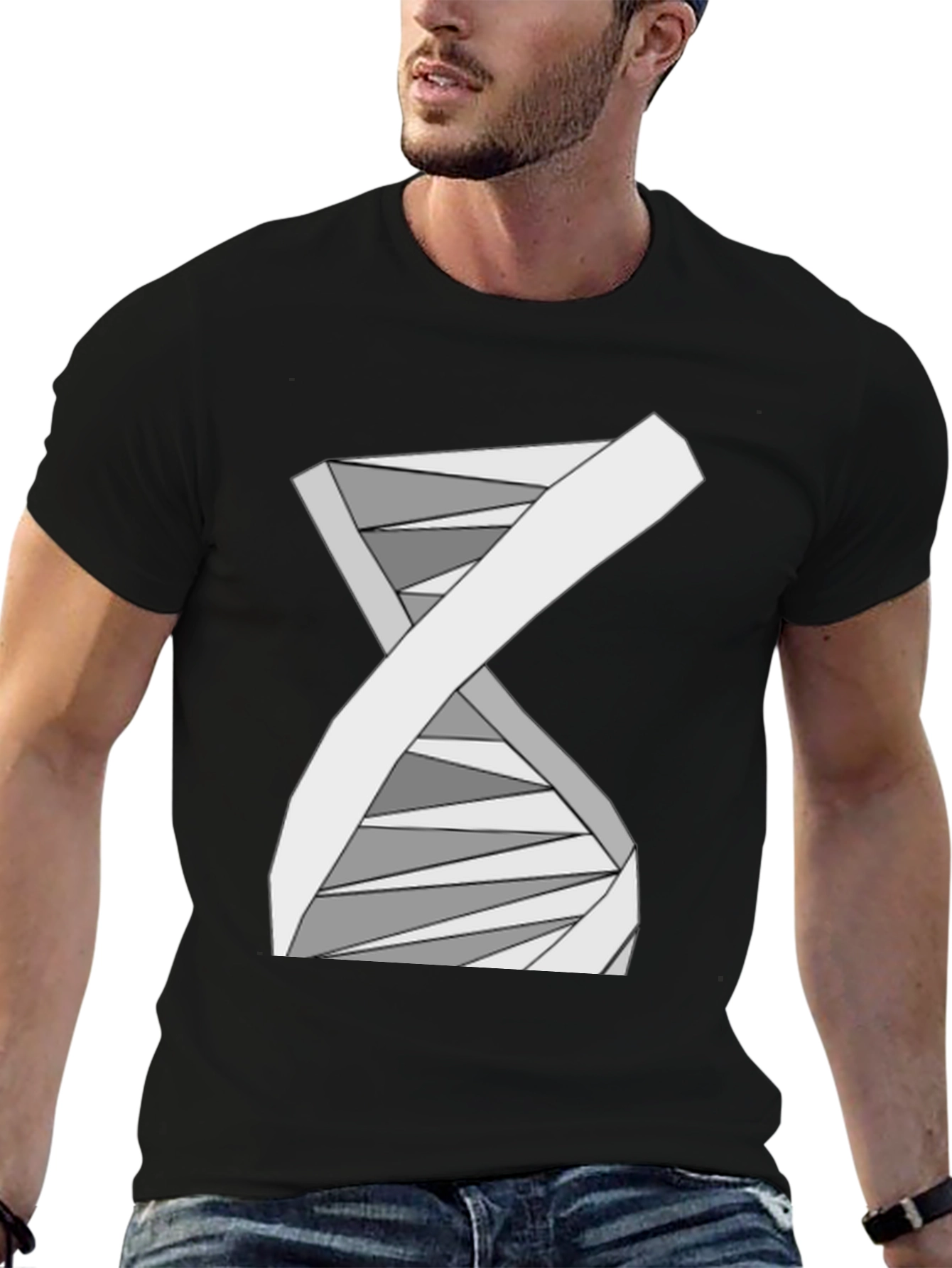 Abstract DNA Helix Graphic Tee - Science Style