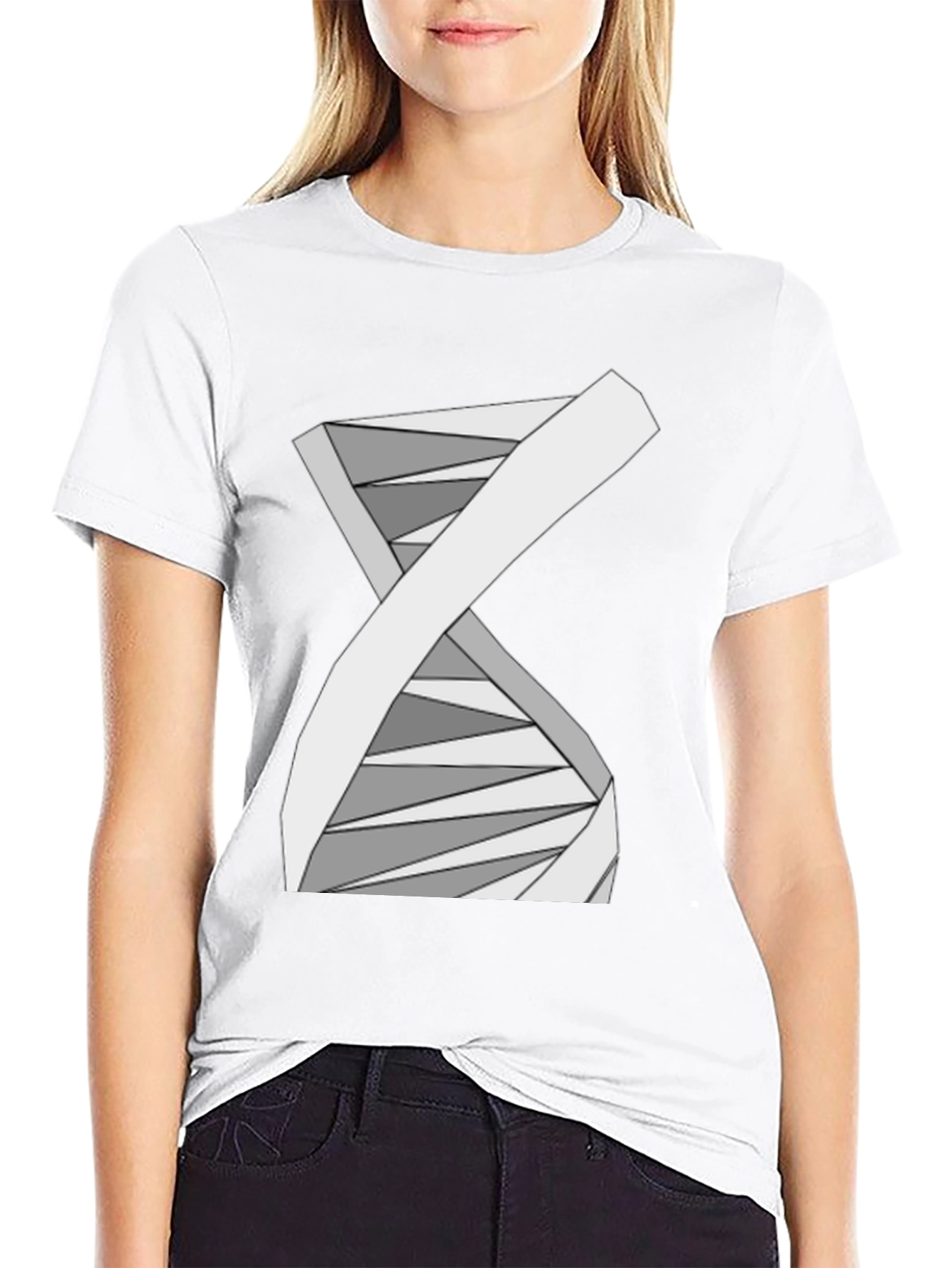 Abstract DNA Helix Graphic Tee - Science Style