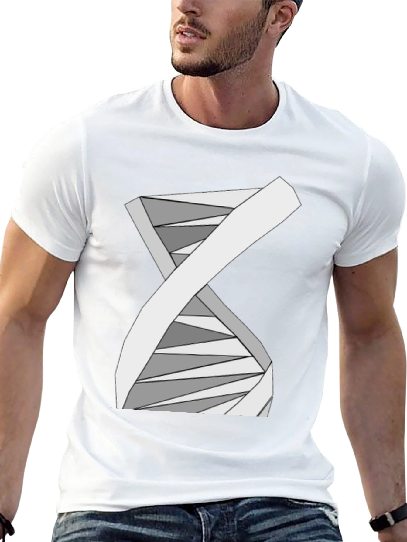 Abstract DNA Helix Graphic Tee - Science Style