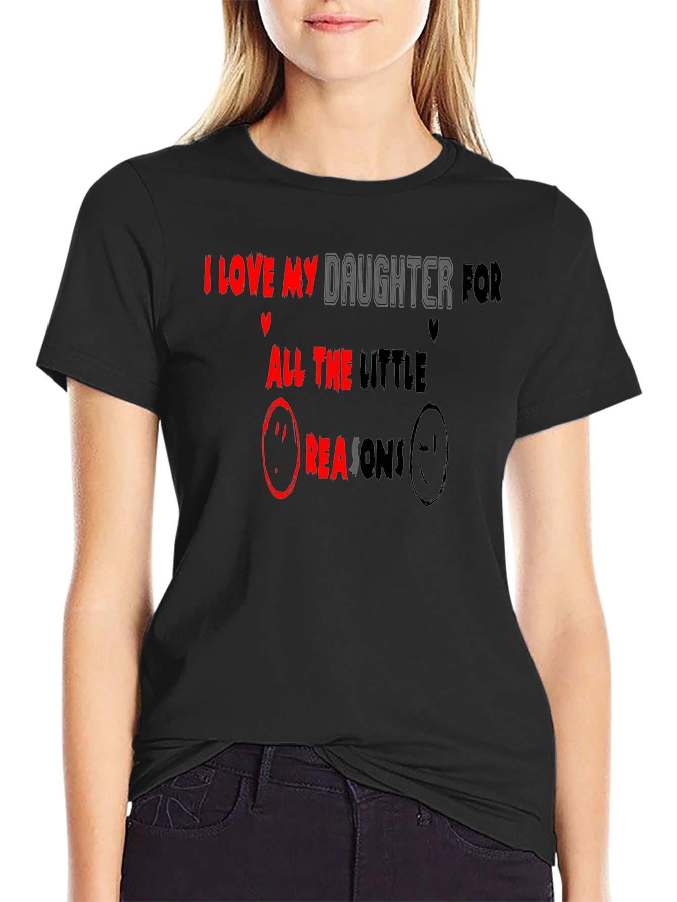 I Love My Daughter Graphic Tee - Black