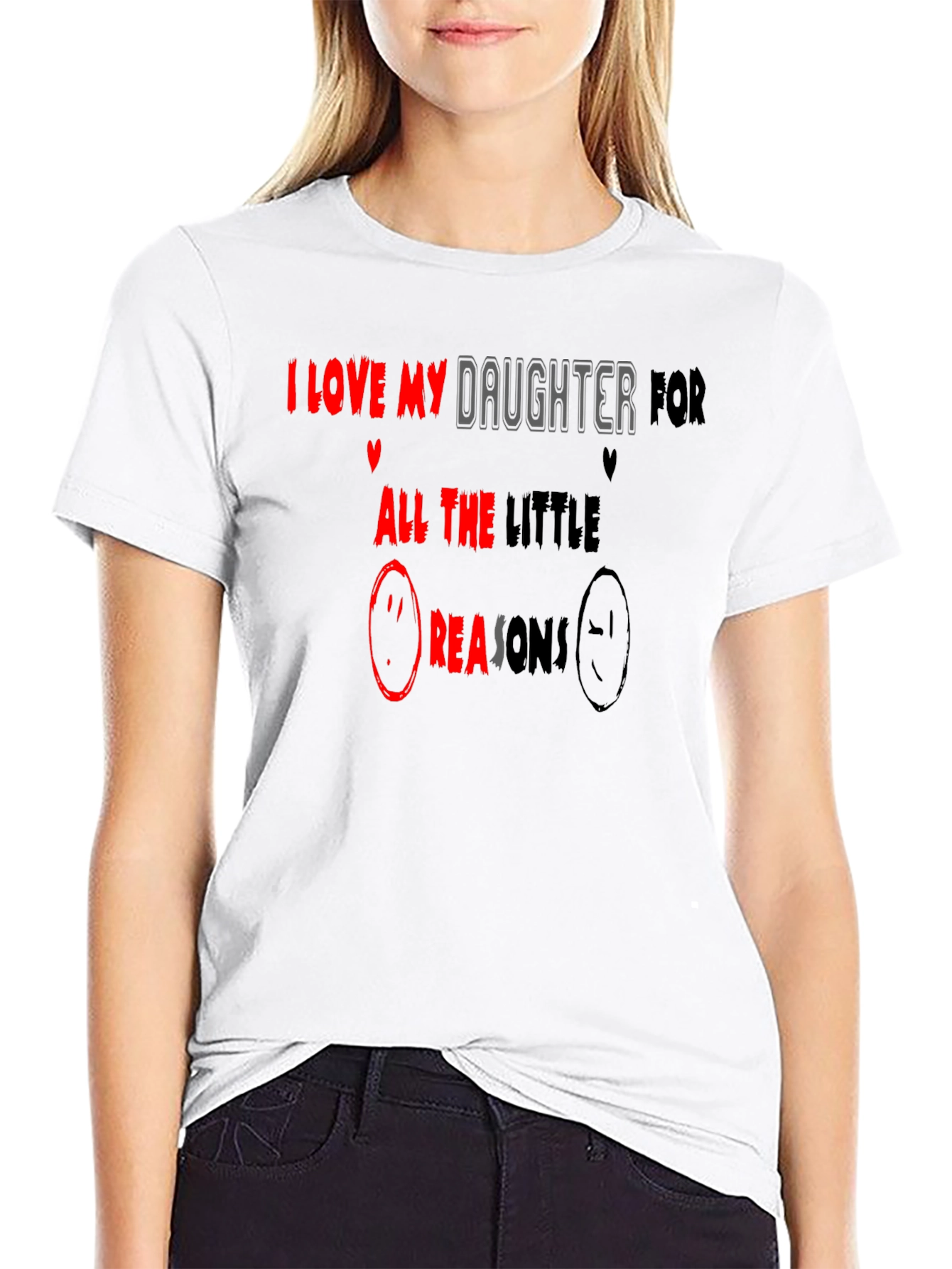 I Love My Daughter Graphic Tee - Black
