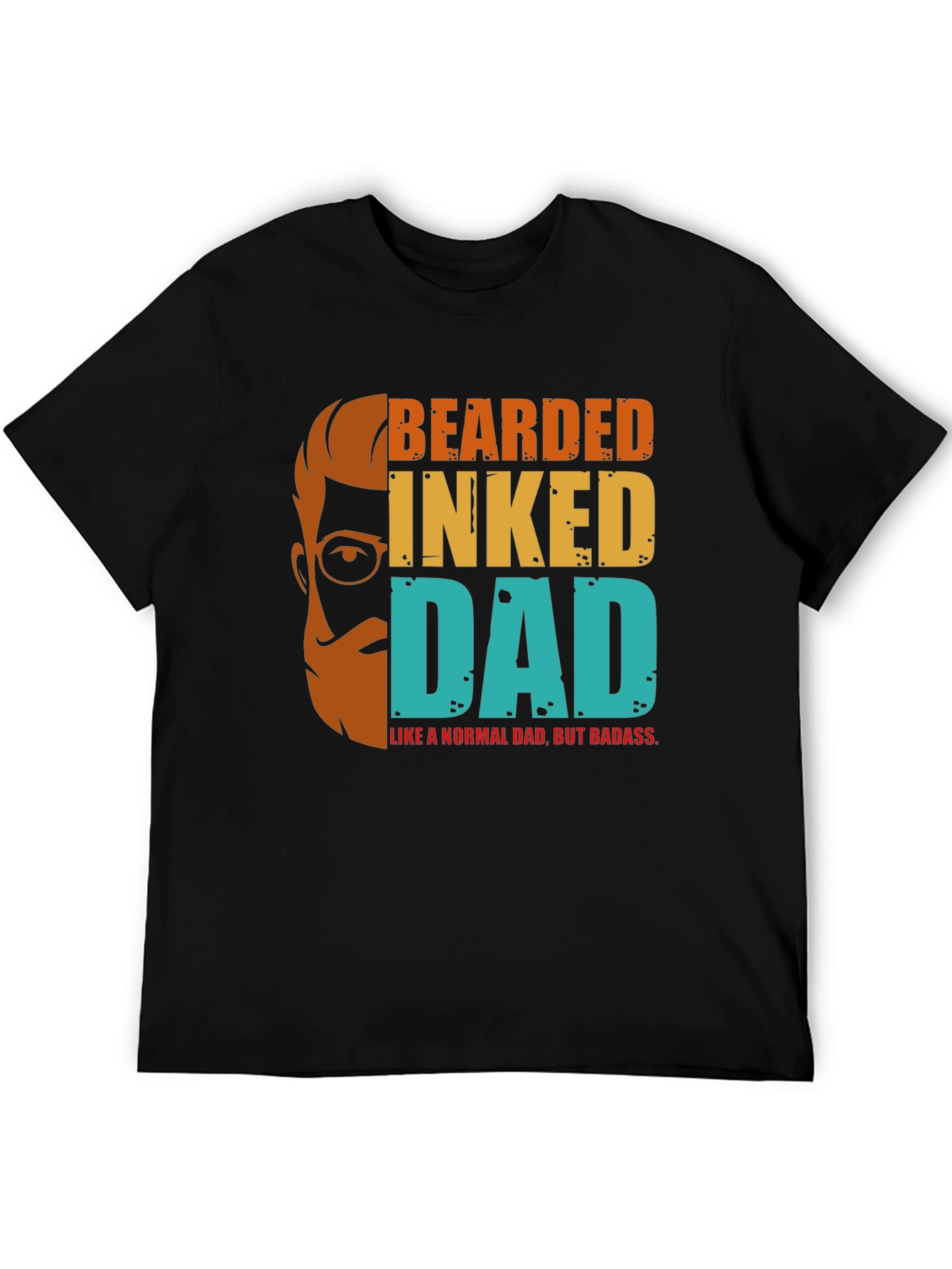 Bearded Inked Dad T-Shirt - Badass Fathers Day Tee