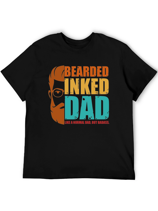 Bearded Inked Dad T-Shirt - Badass Fathers Day Tee