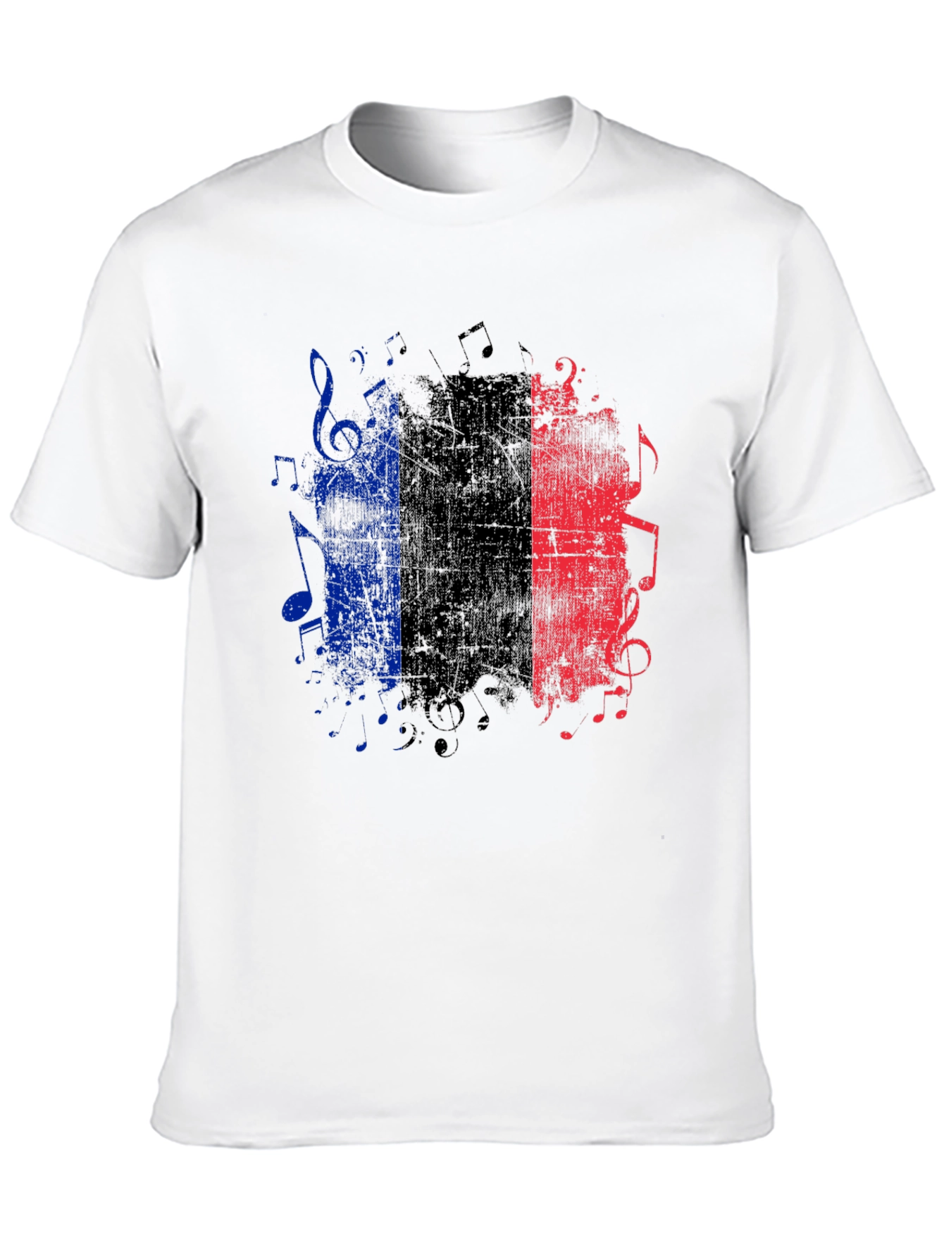 French Flag Music Notes Graphic Tee