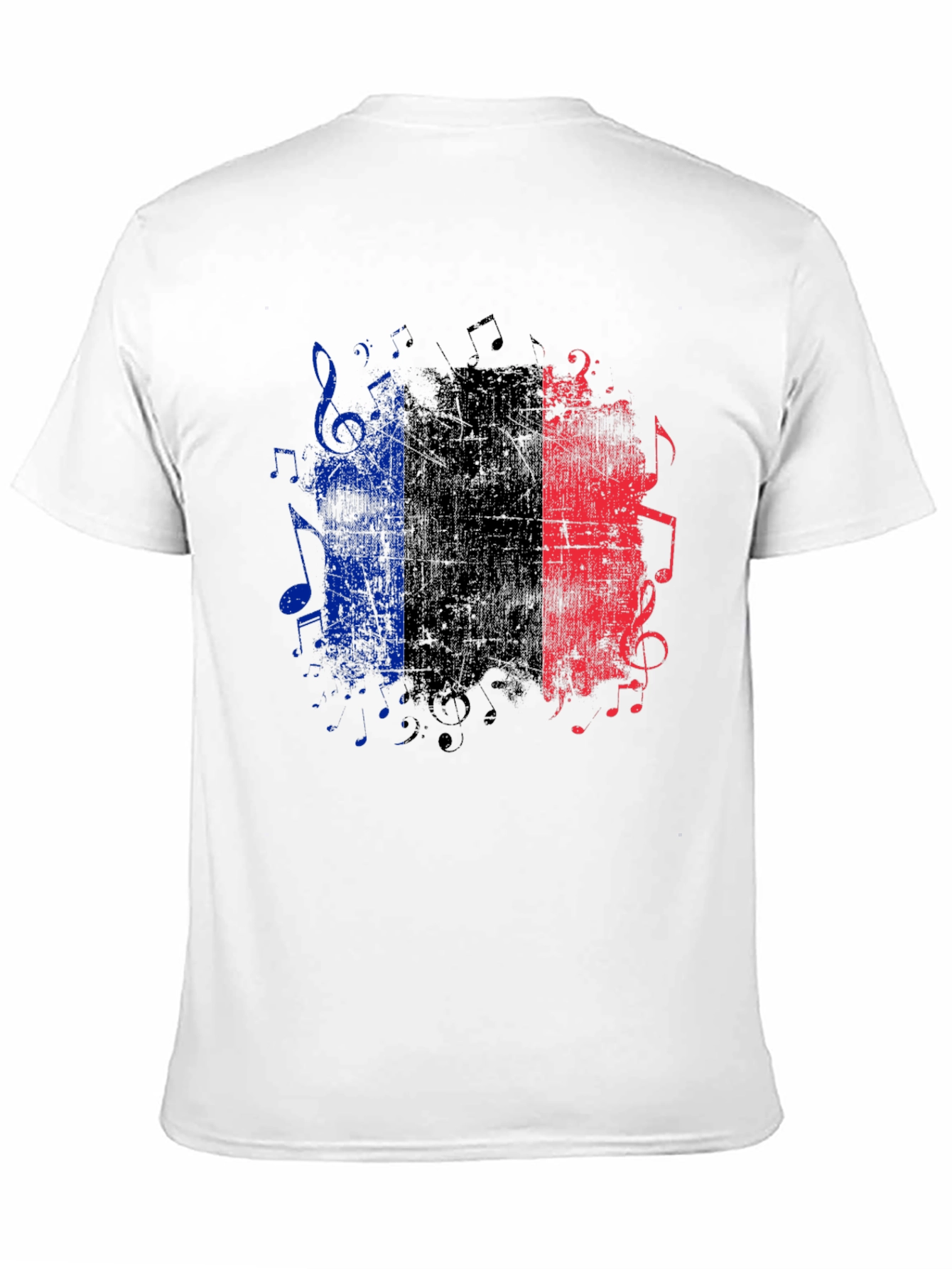French Flag Music Notes Graphic Tee