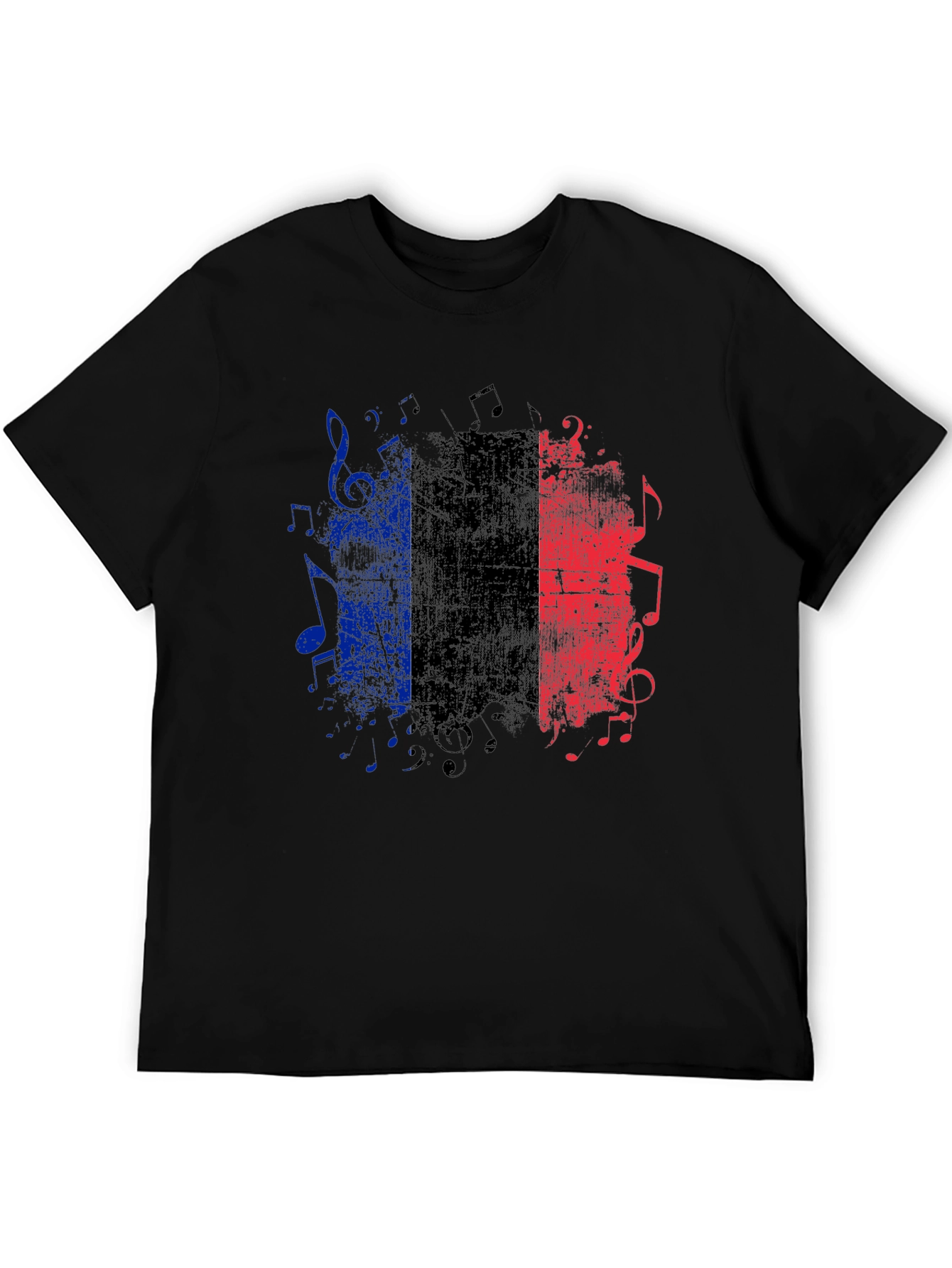 French Flag Music Notes Graphic Tee