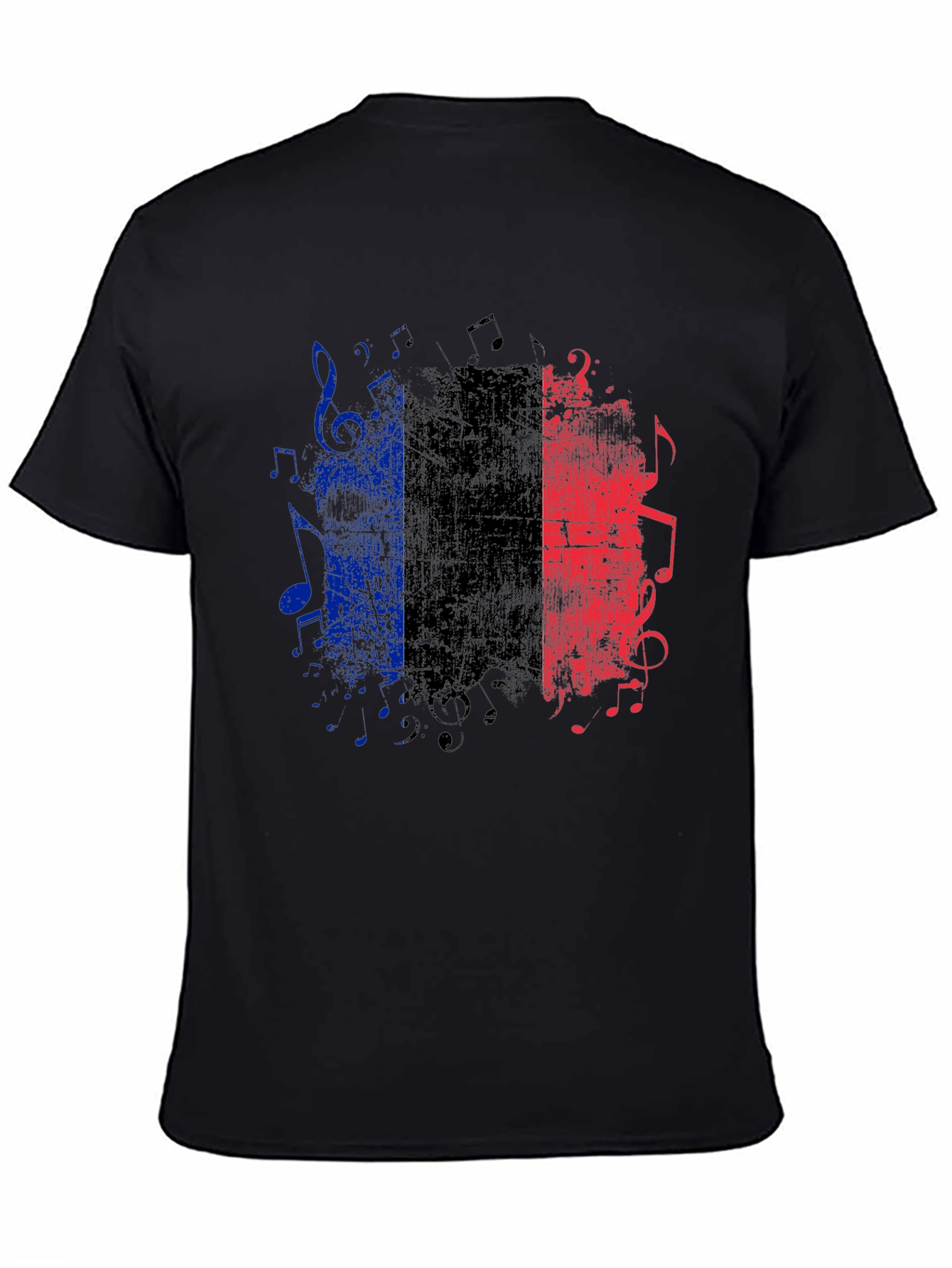 French Flag Music Notes Graphic Tee