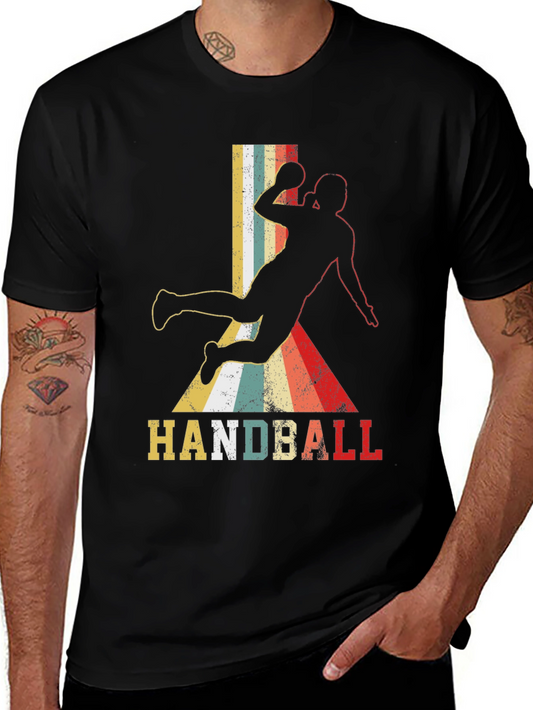 Retro Handball Player Graphic T-Shirt