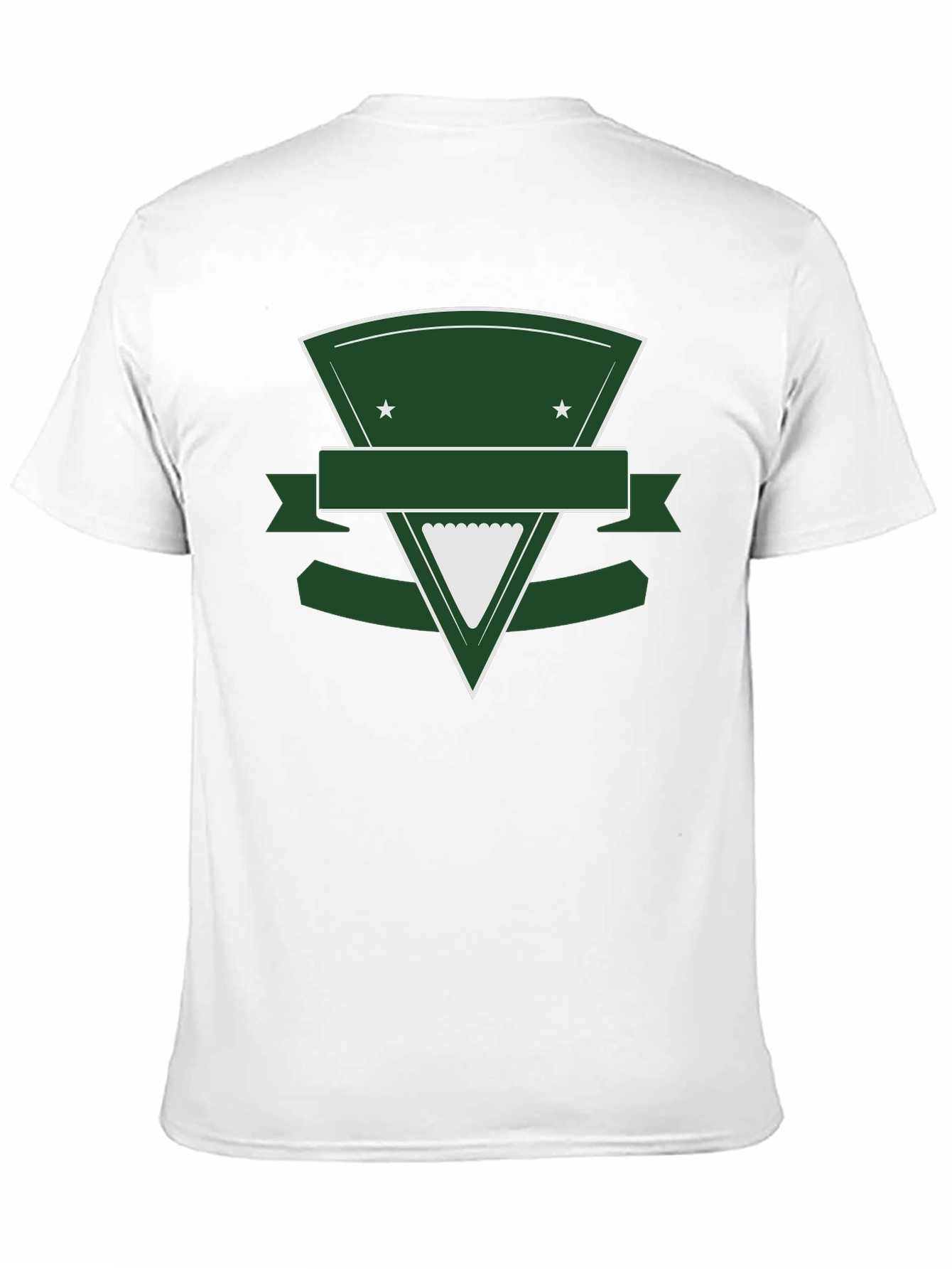 Black T-Shirt with Green Triangle Shield Graphic