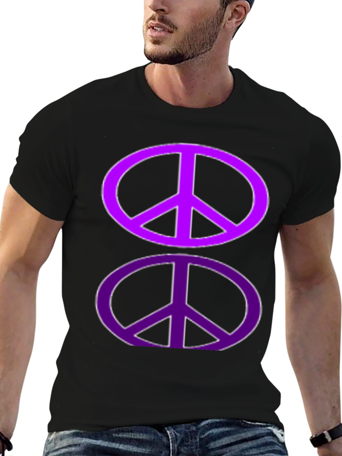 Peace Sign Graphic Tee - Black