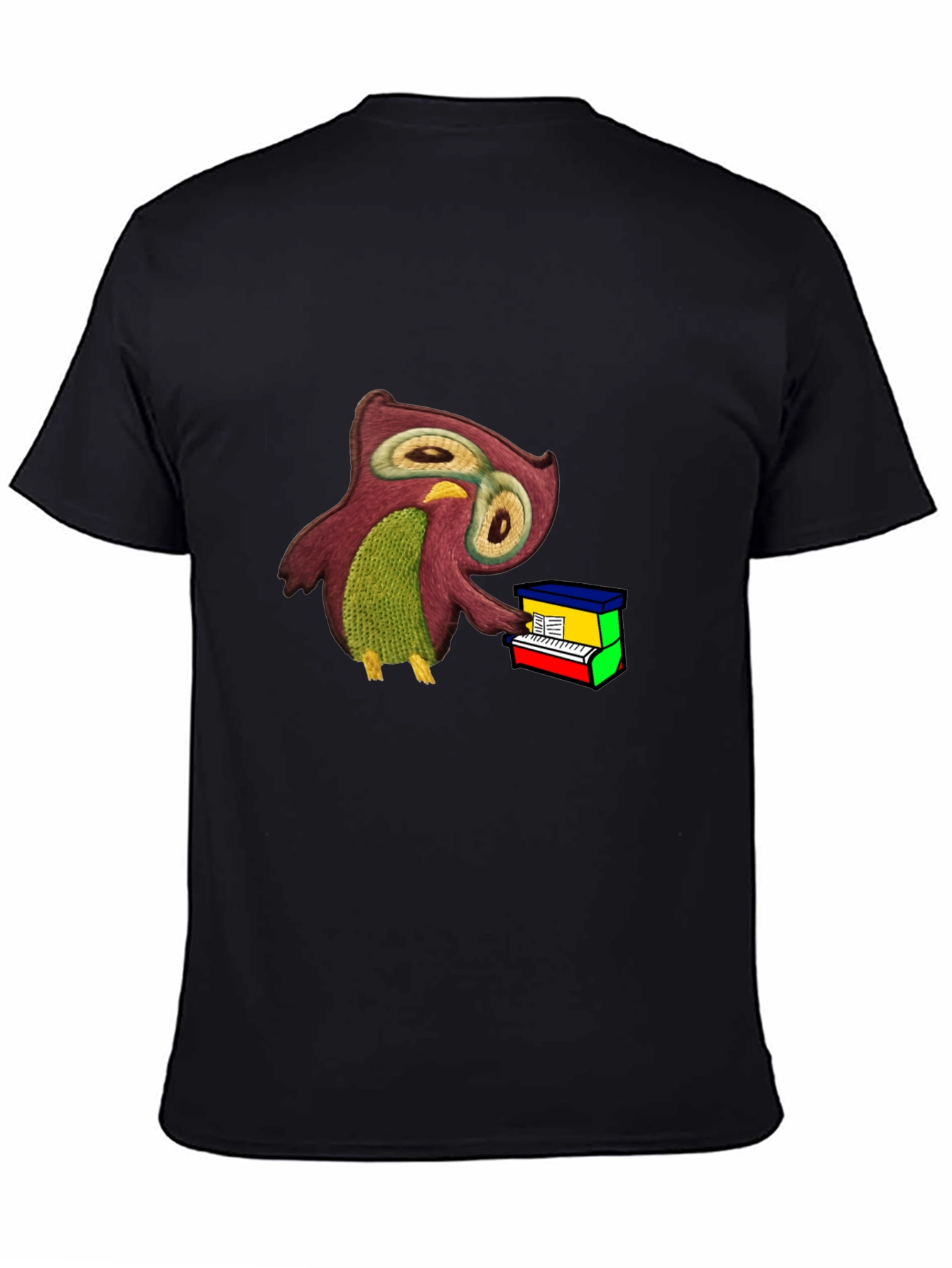 Owl Playing Piano T-Shirt - Unique Graphic Tee