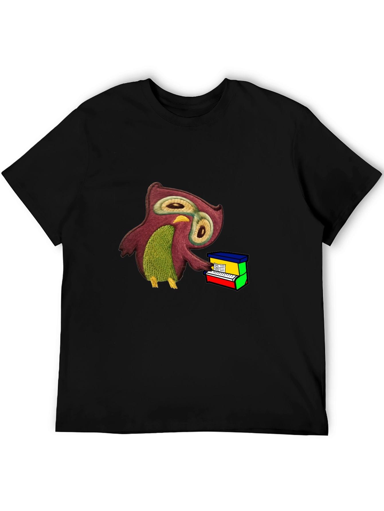 Owl Playing Piano T-Shirt - Unique Graphic Tee