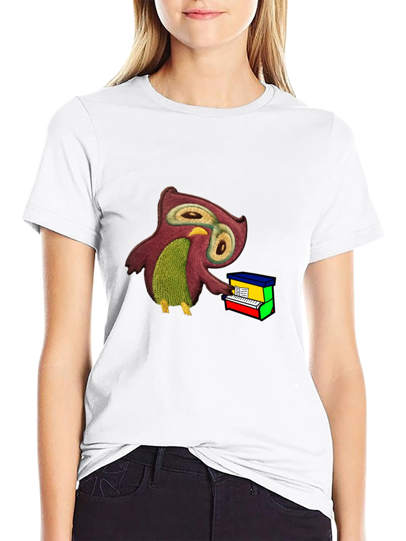 Owl Playing Piano T-Shirt - Unique Graphic Tee