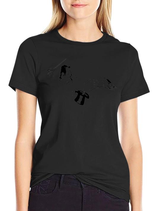 Magician Rabbit Graphic Tee - Black