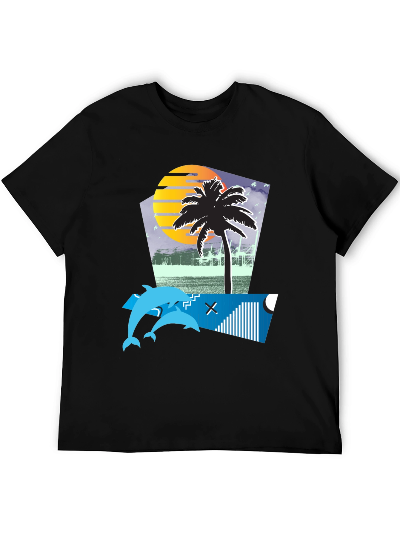 Retro Sunset Dolphin Tee