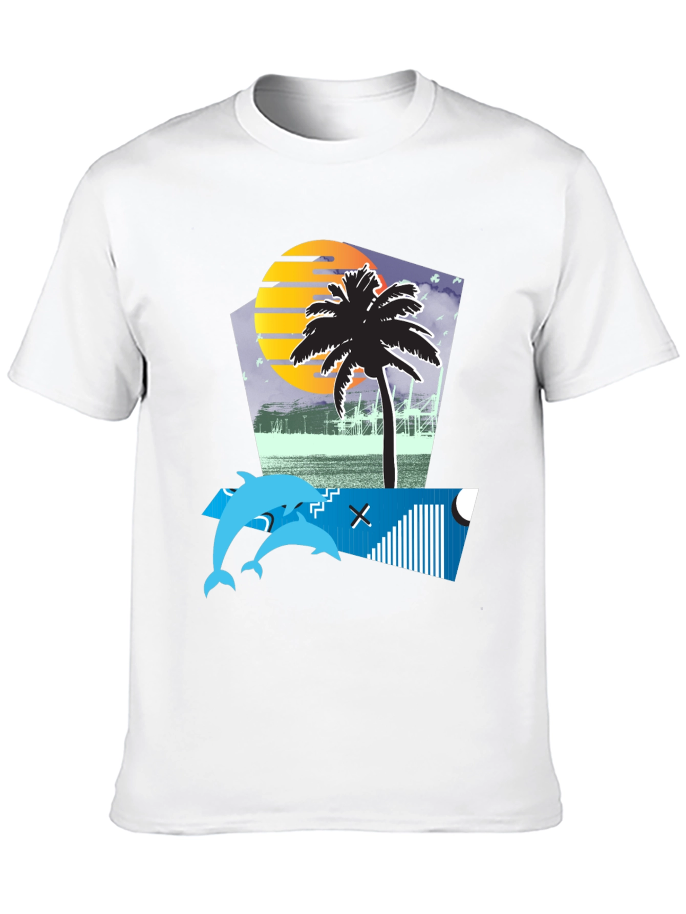 Retro Sunset Dolphin Tee