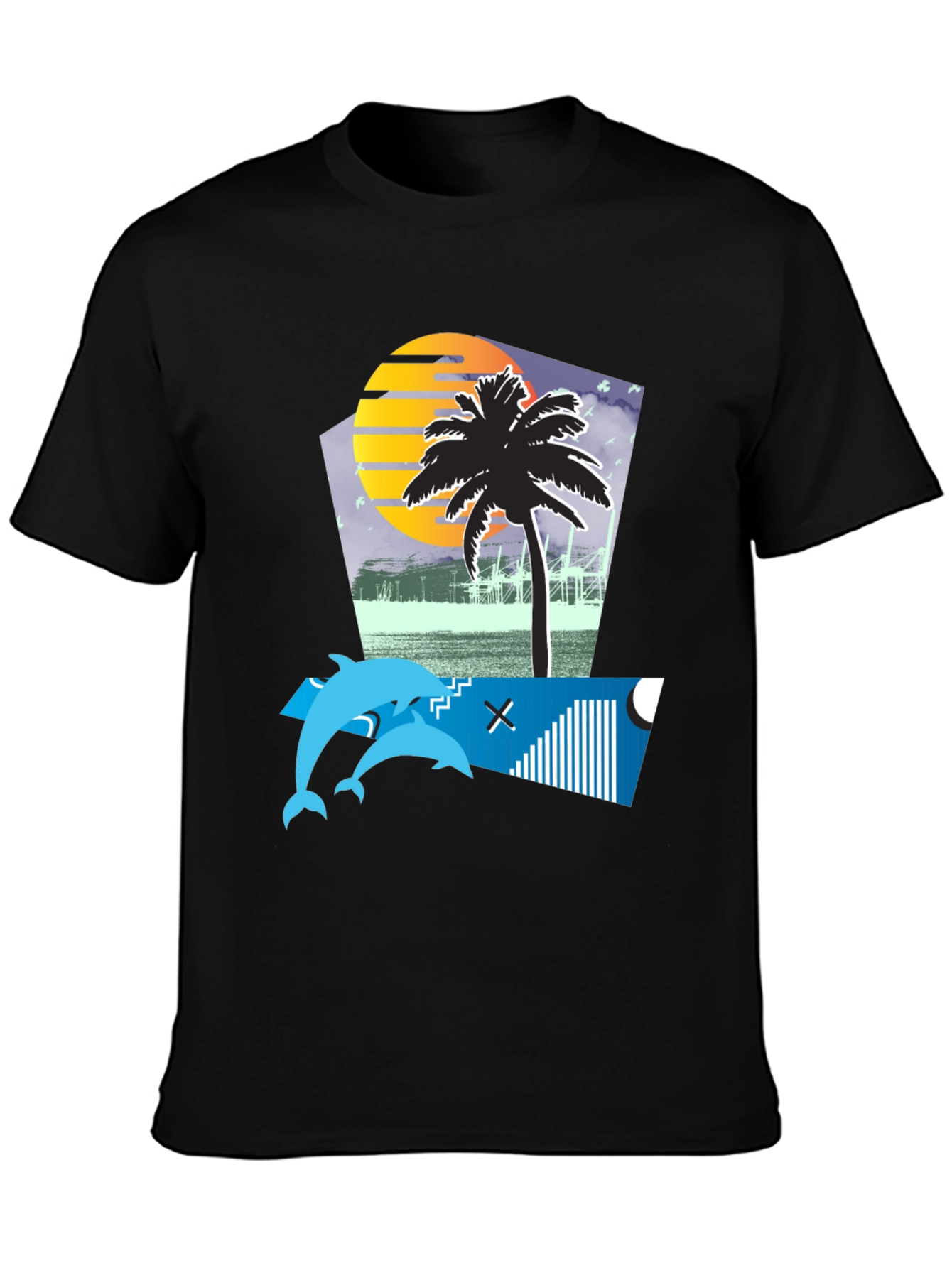 Retro Sunset Dolphin Tee