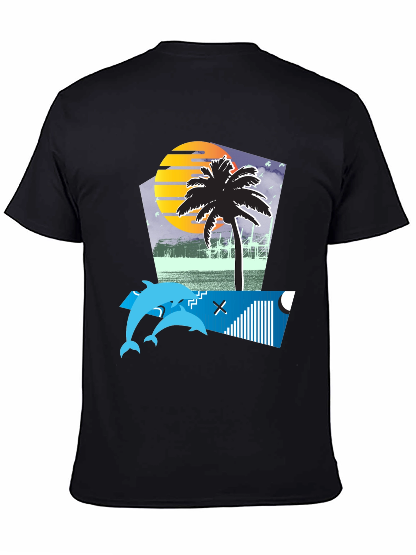 Retro Sunset Dolphin Tee