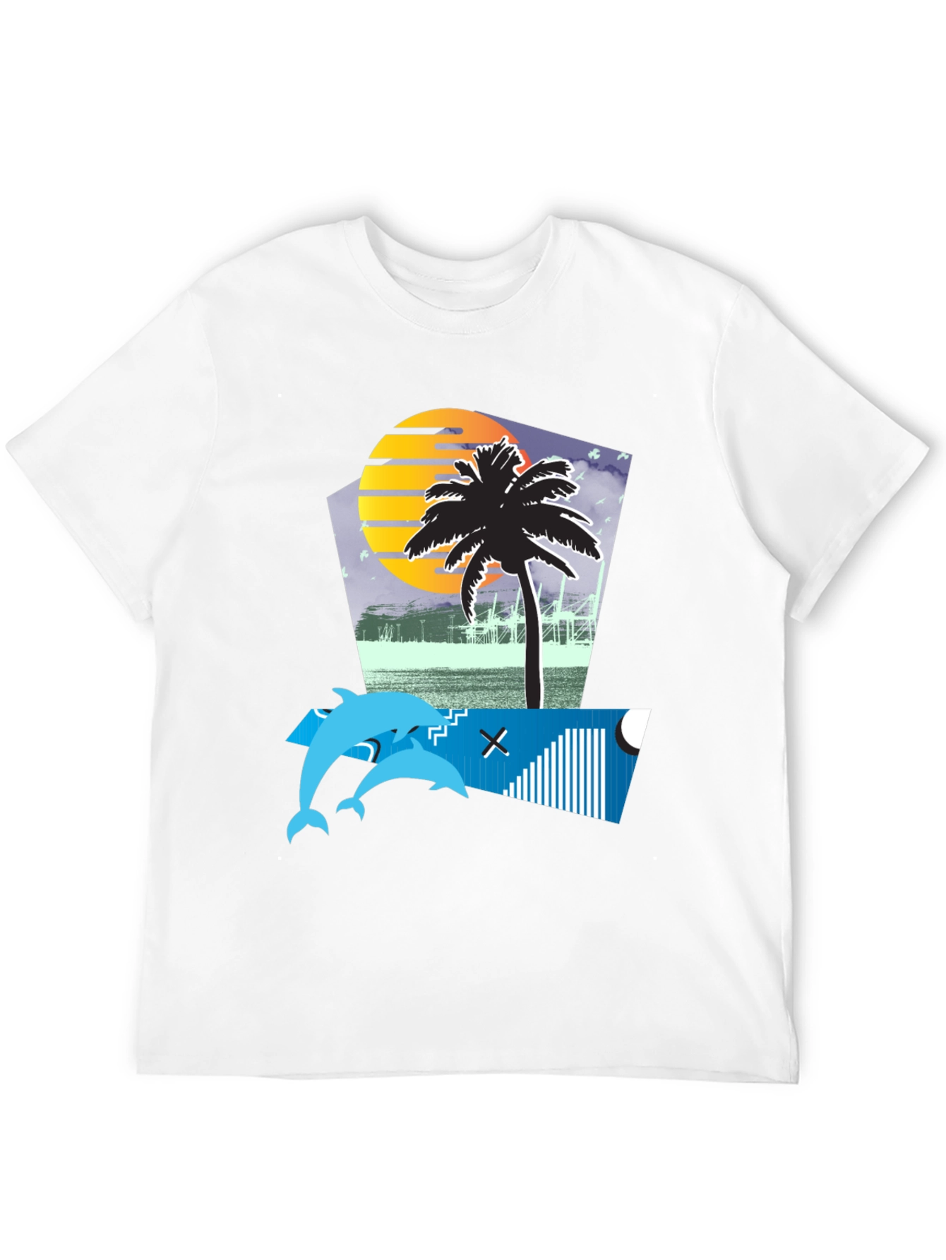 Retro Sunset Dolphin Tee
