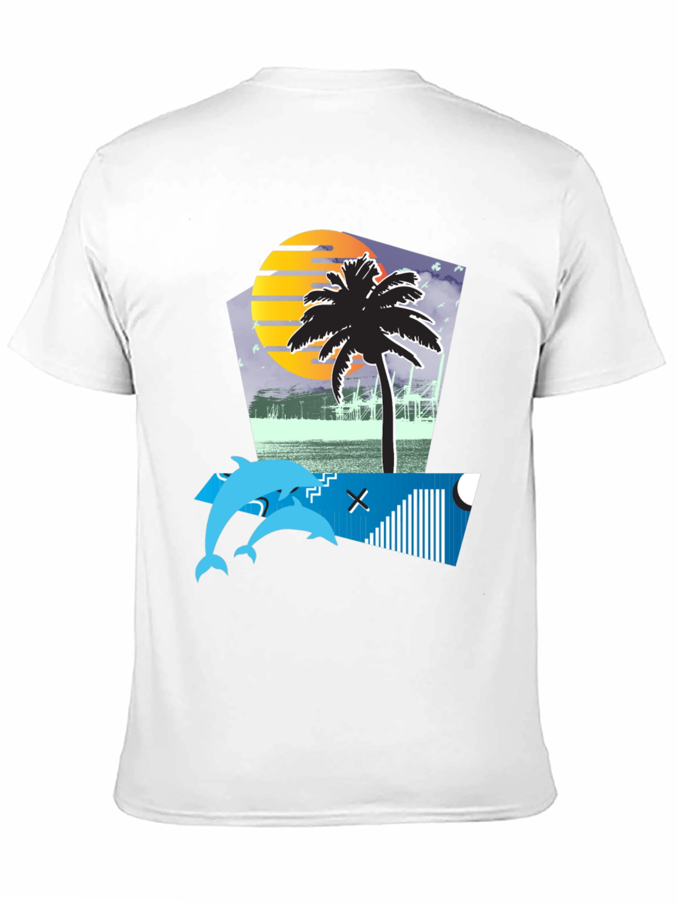 Retro Sunset Dolphin Tee
