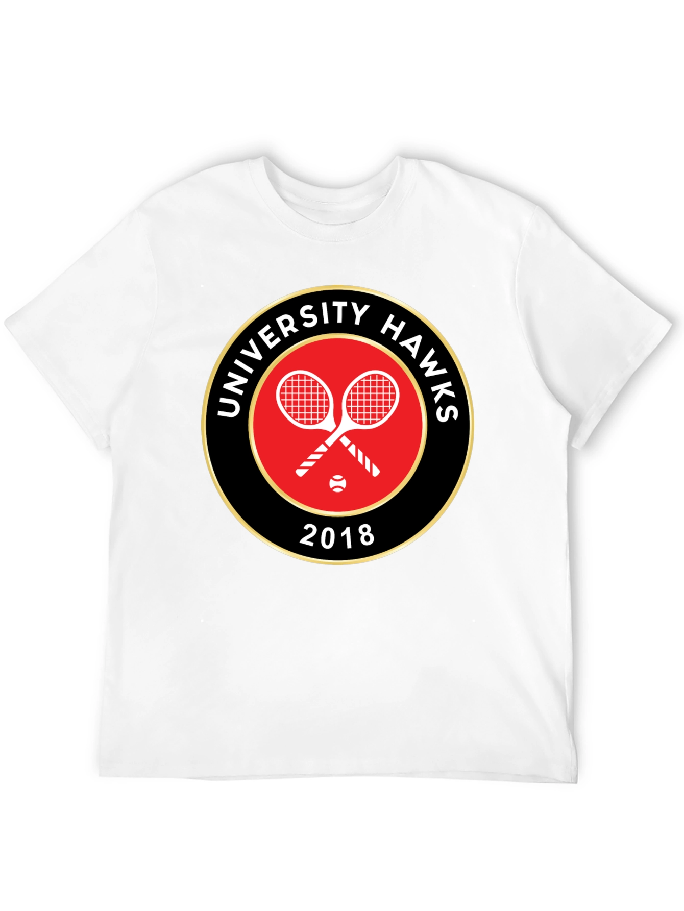 University Hawks Tennis 2018 Black T-Shirt