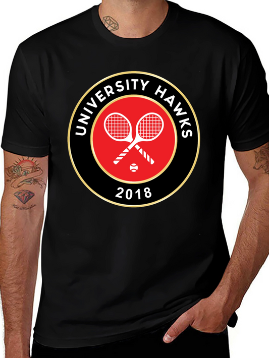 University Hawks Tennis 2018 Black T-Shirt
