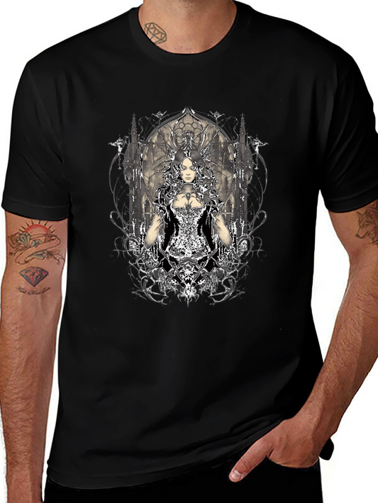 Gothic Queen Graphic T-Shirt - Black