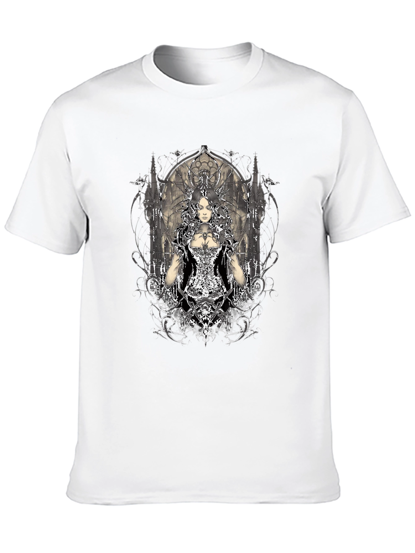Gothic Queen Graphic T-Shirt - Black