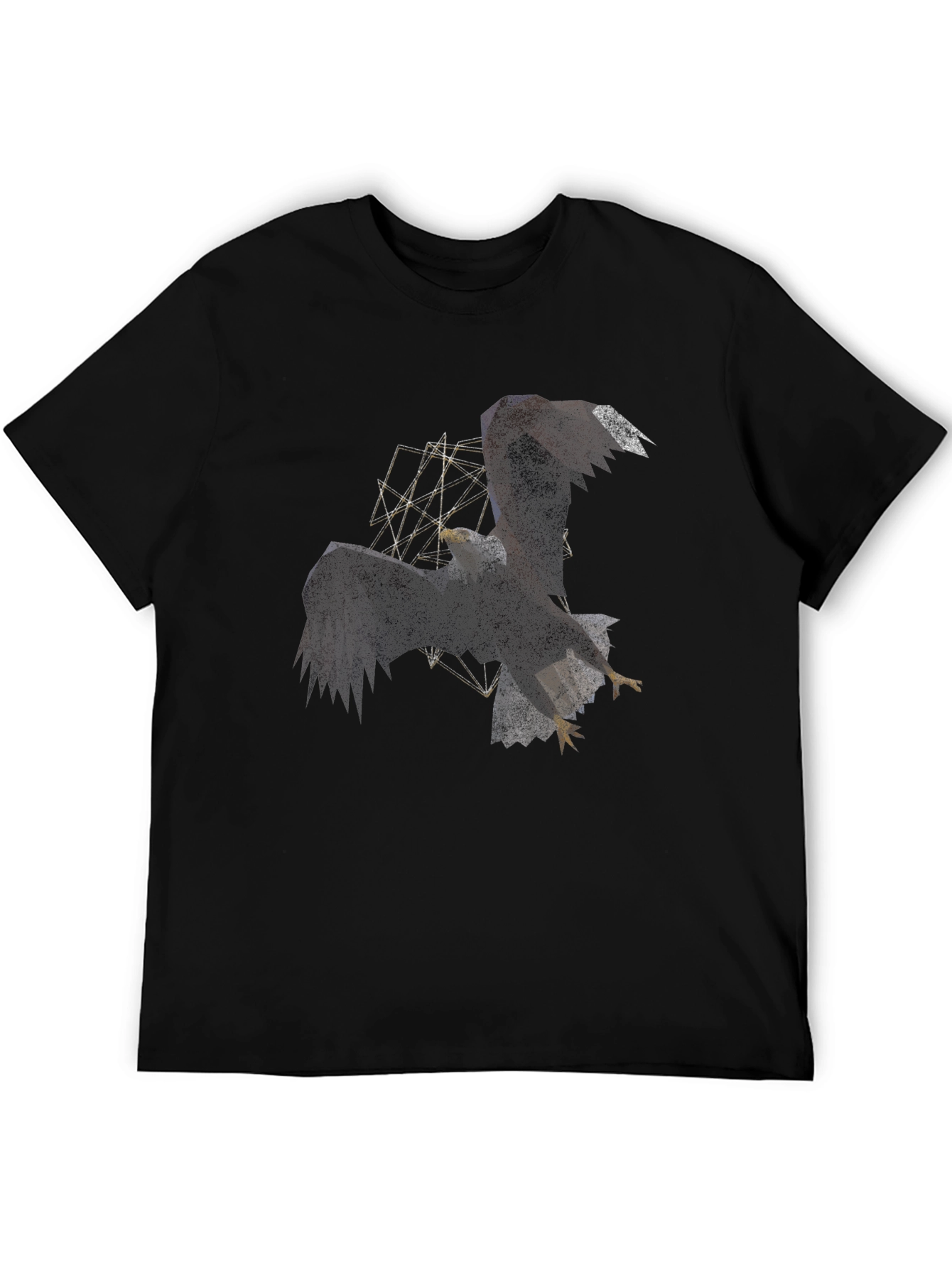 Geometric Eagle Graphic Black Tee