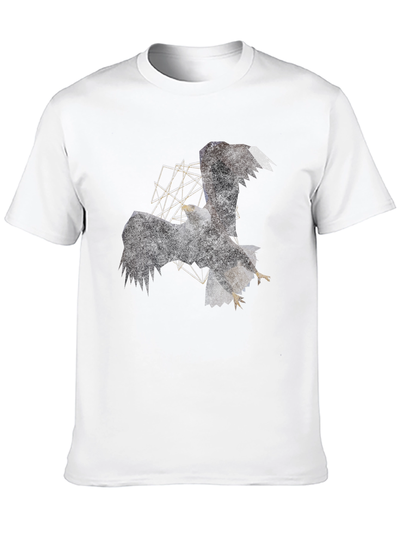 Geometric Eagle Graphic Black Tee