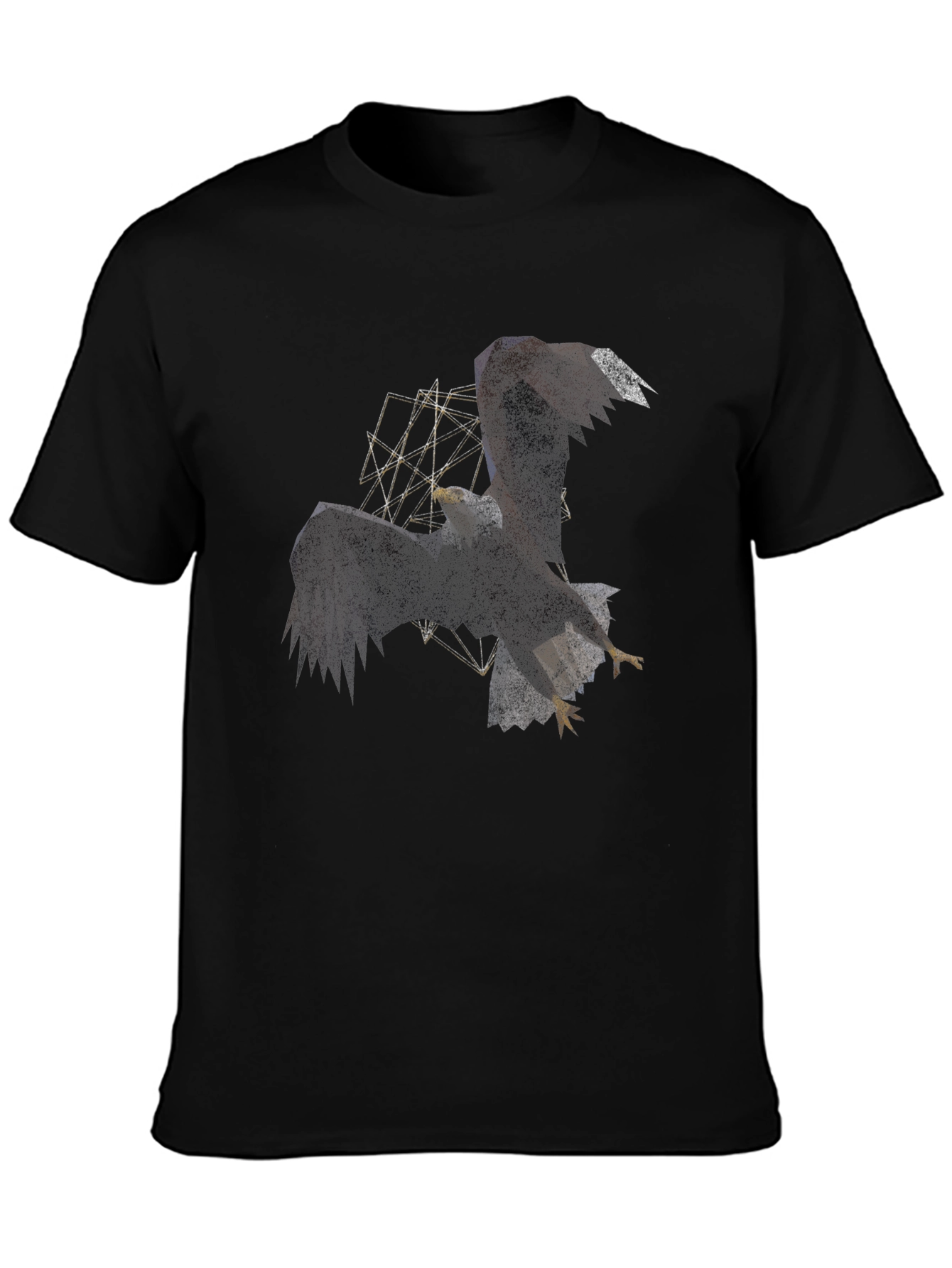 Geometric Eagle Graphic Black Tee