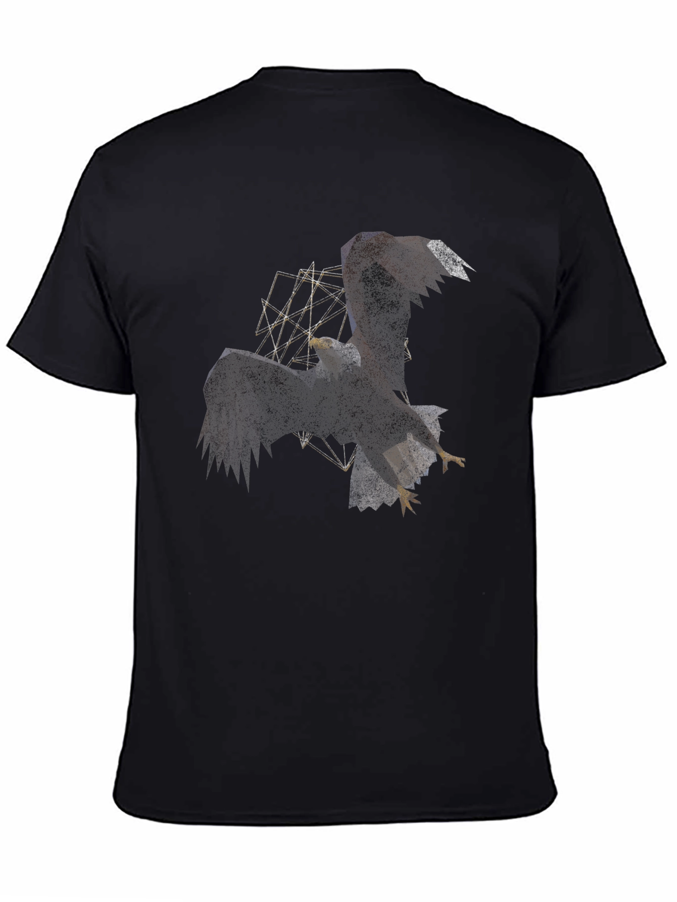 Geometric Eagle Graphic Black Tee