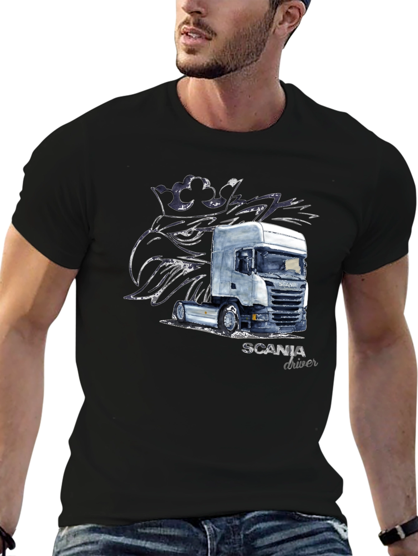 Scania Driver T-Shirt - Black Trucker Tee