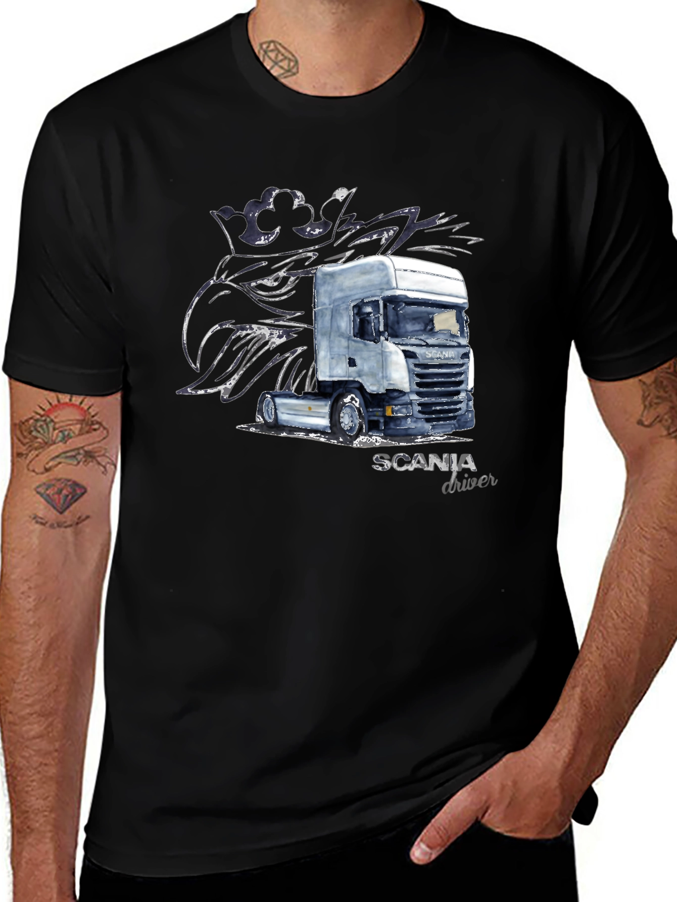Scania Driver T-Shirt - Black Trucker Tee