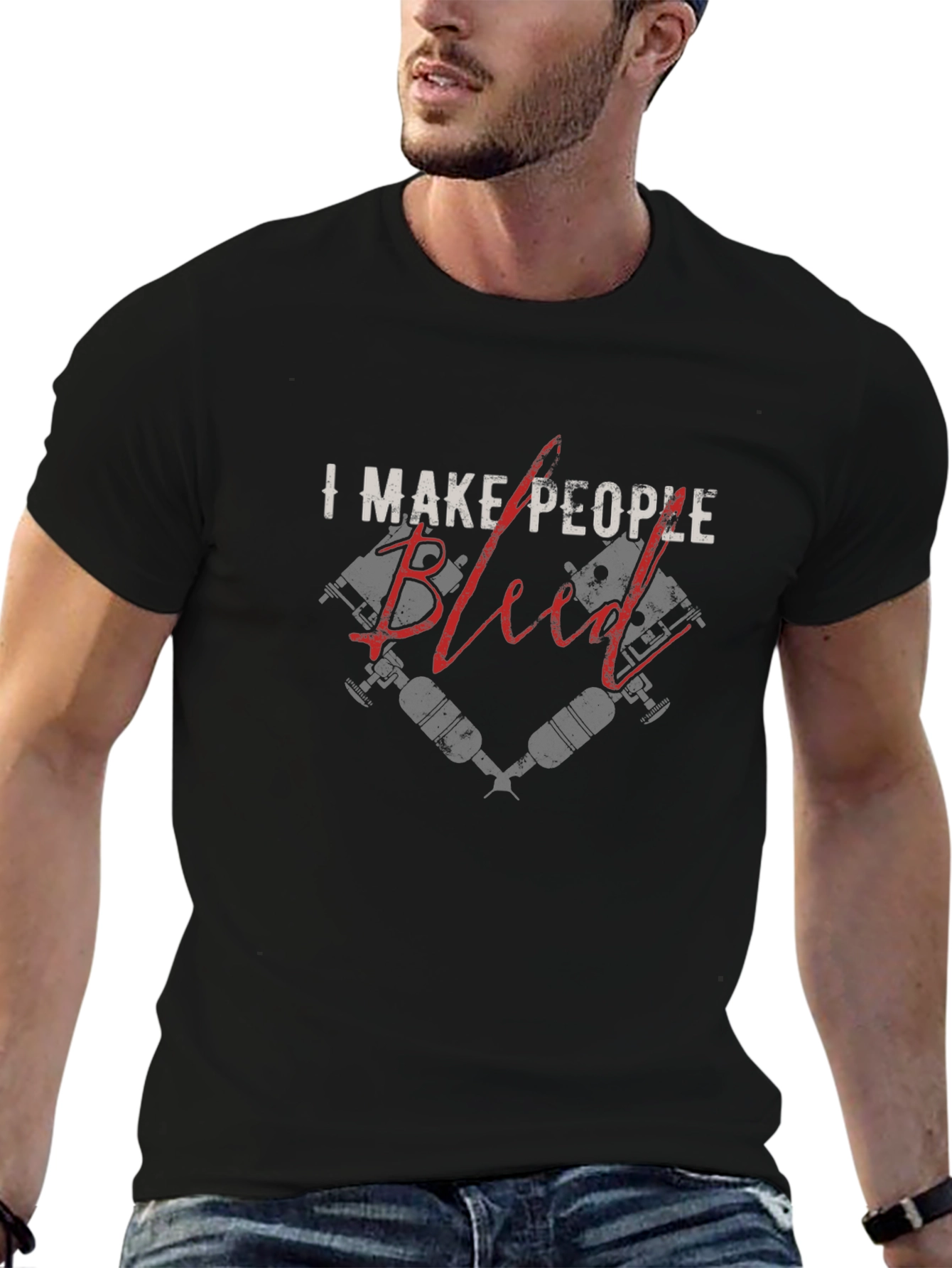 I Make People Bleed Tattoo Artist Black T-Shirt