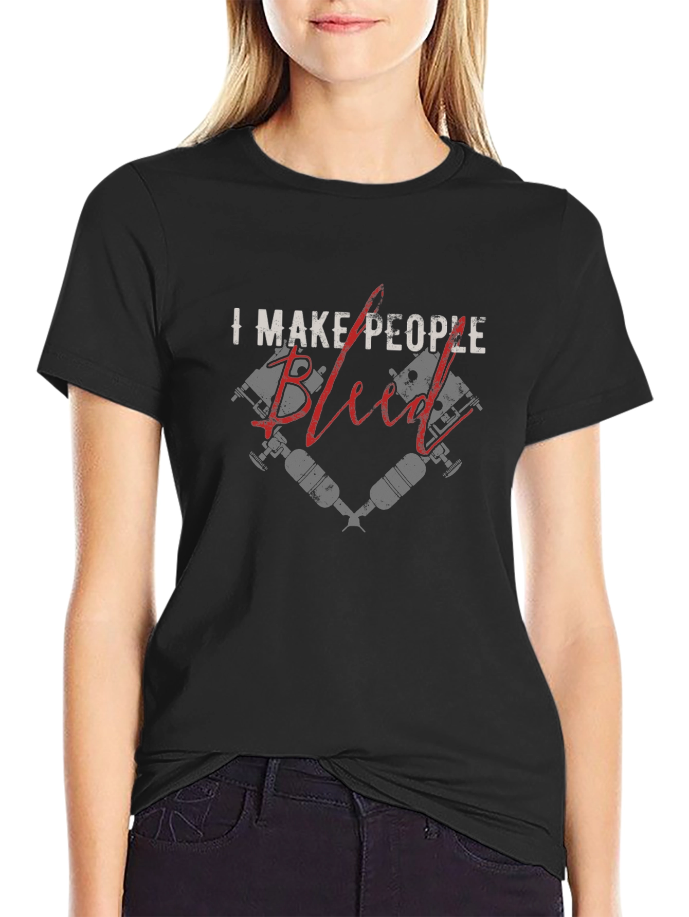 I Make People Bleed Tattoo Artist Black T-Shirt