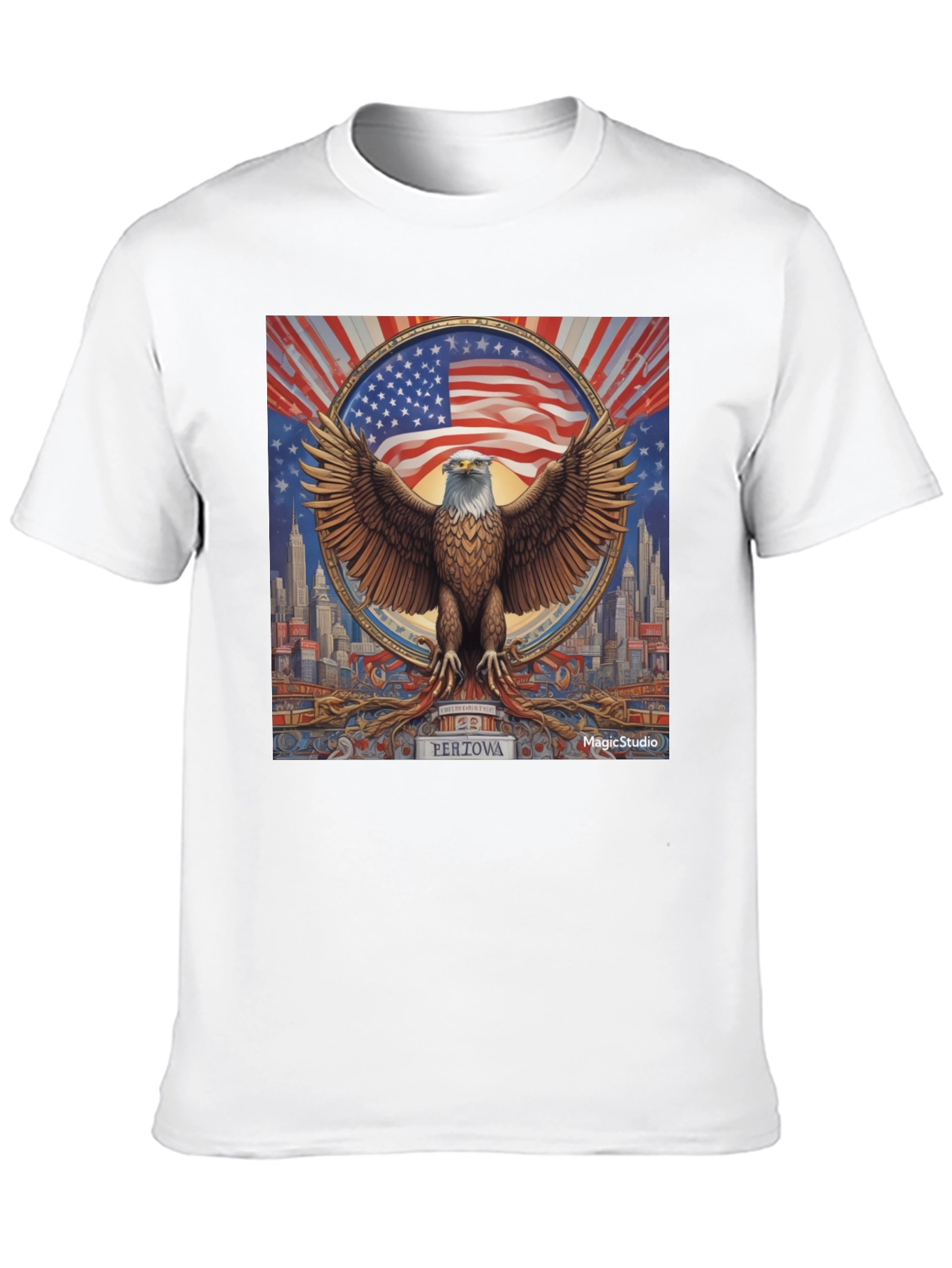 Patriotic Eagle Graphic Tee - Mens Black T-Shirt