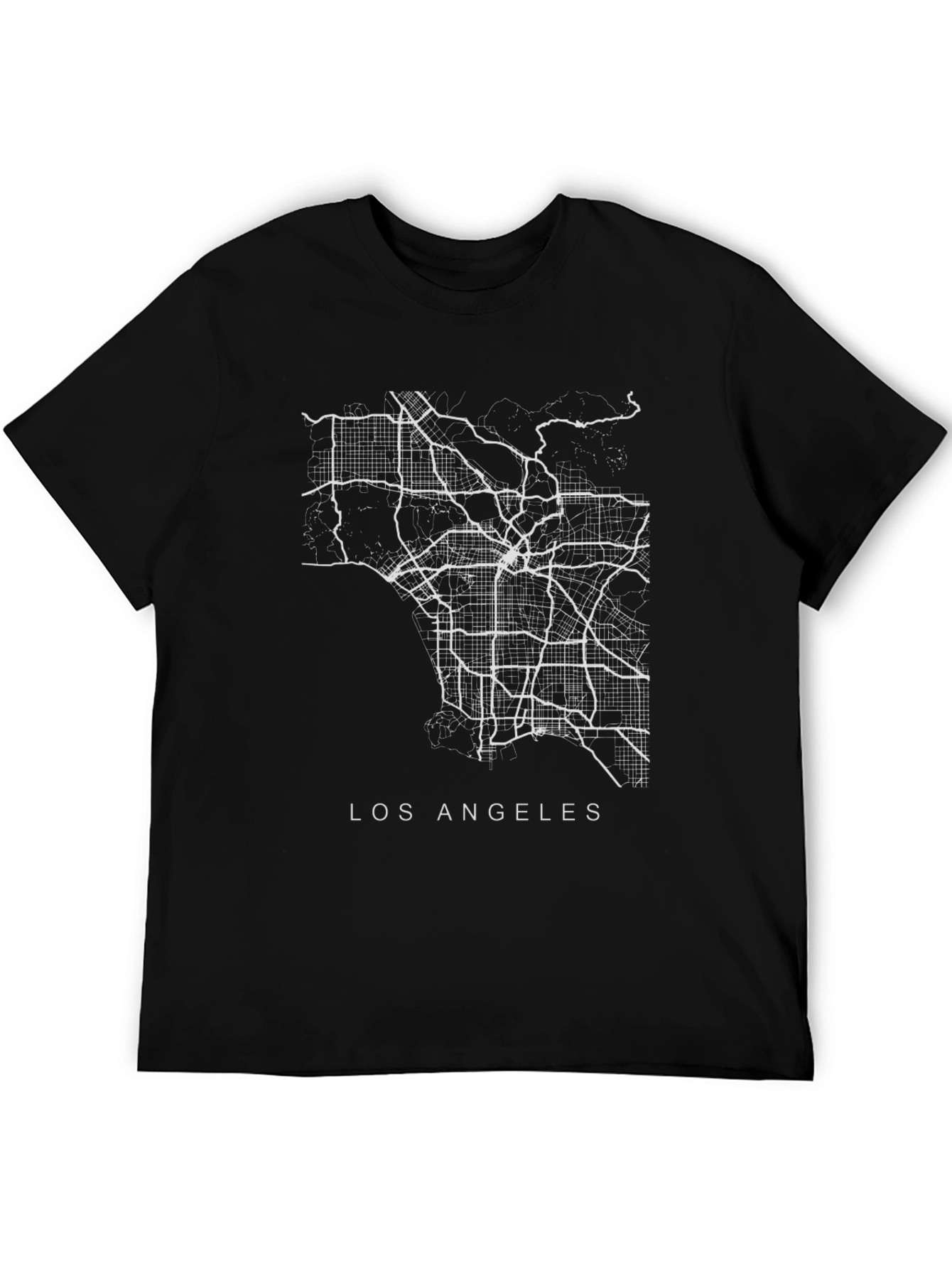 Los Angeles City Map Graphic Tee - Black
