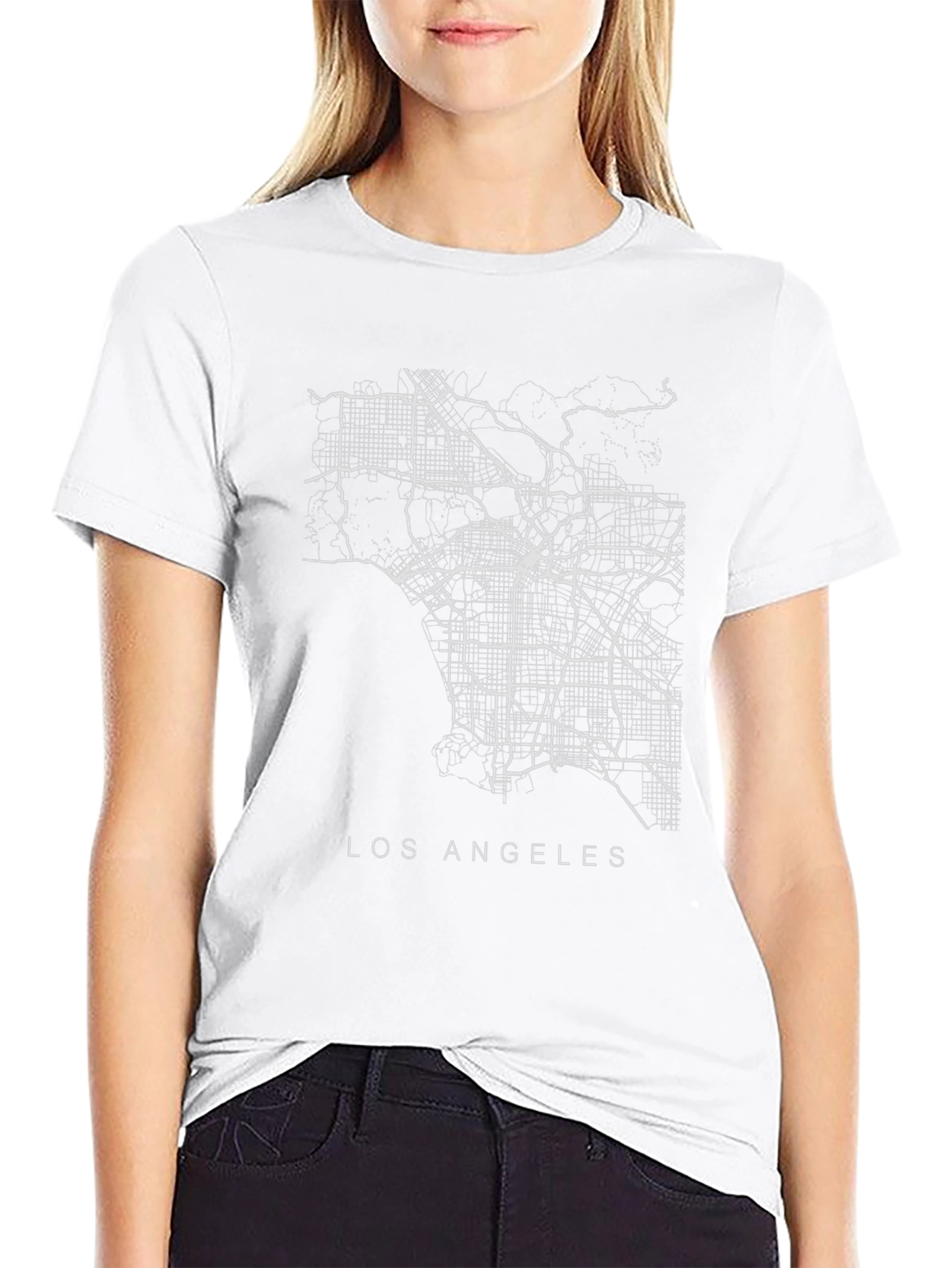 Los Angeles City Map Graphic Tee - Black