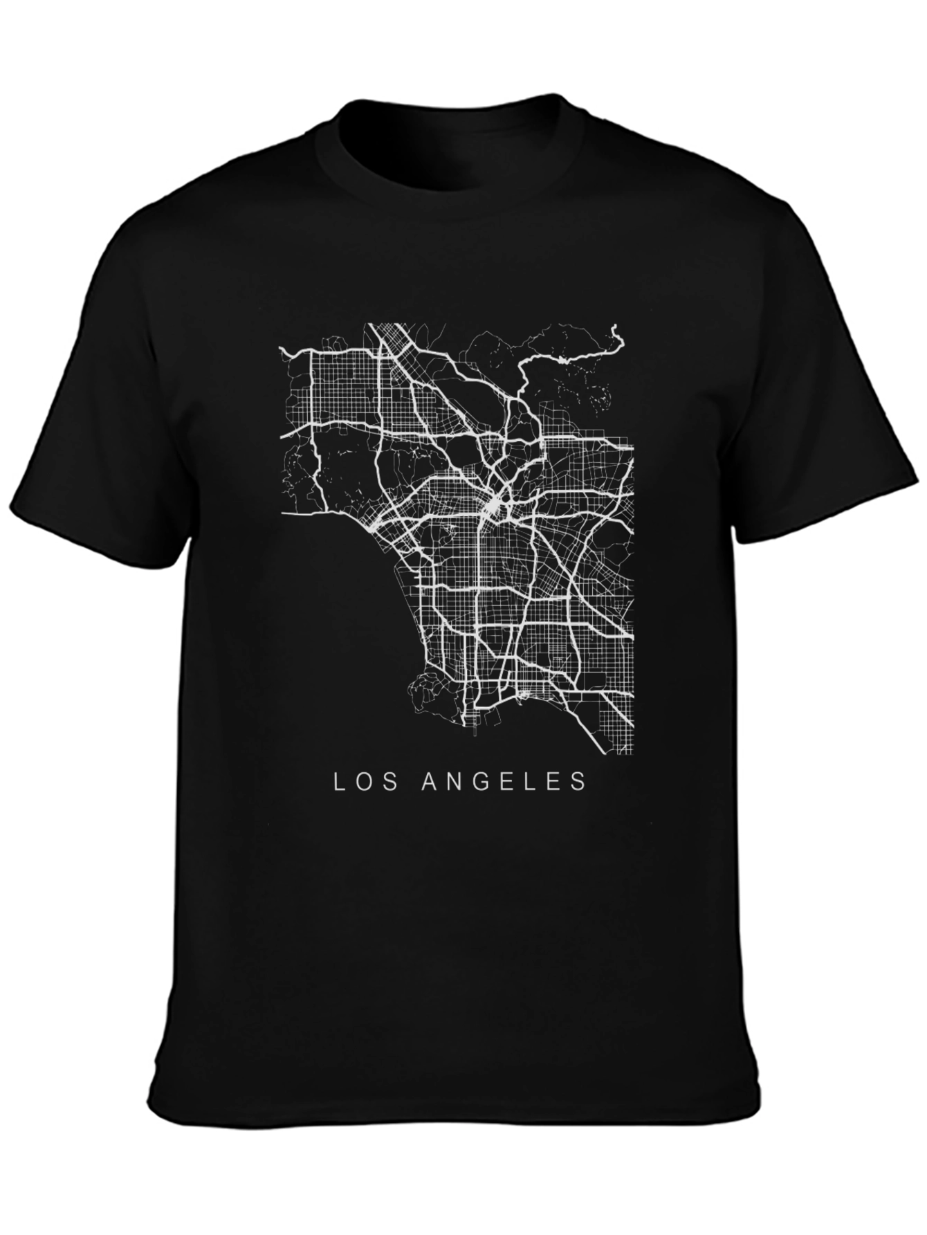 Los Angeles City Map Graphic Tee - Black